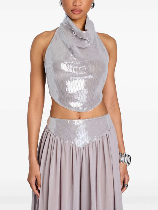 Pyna sequin-embellished top