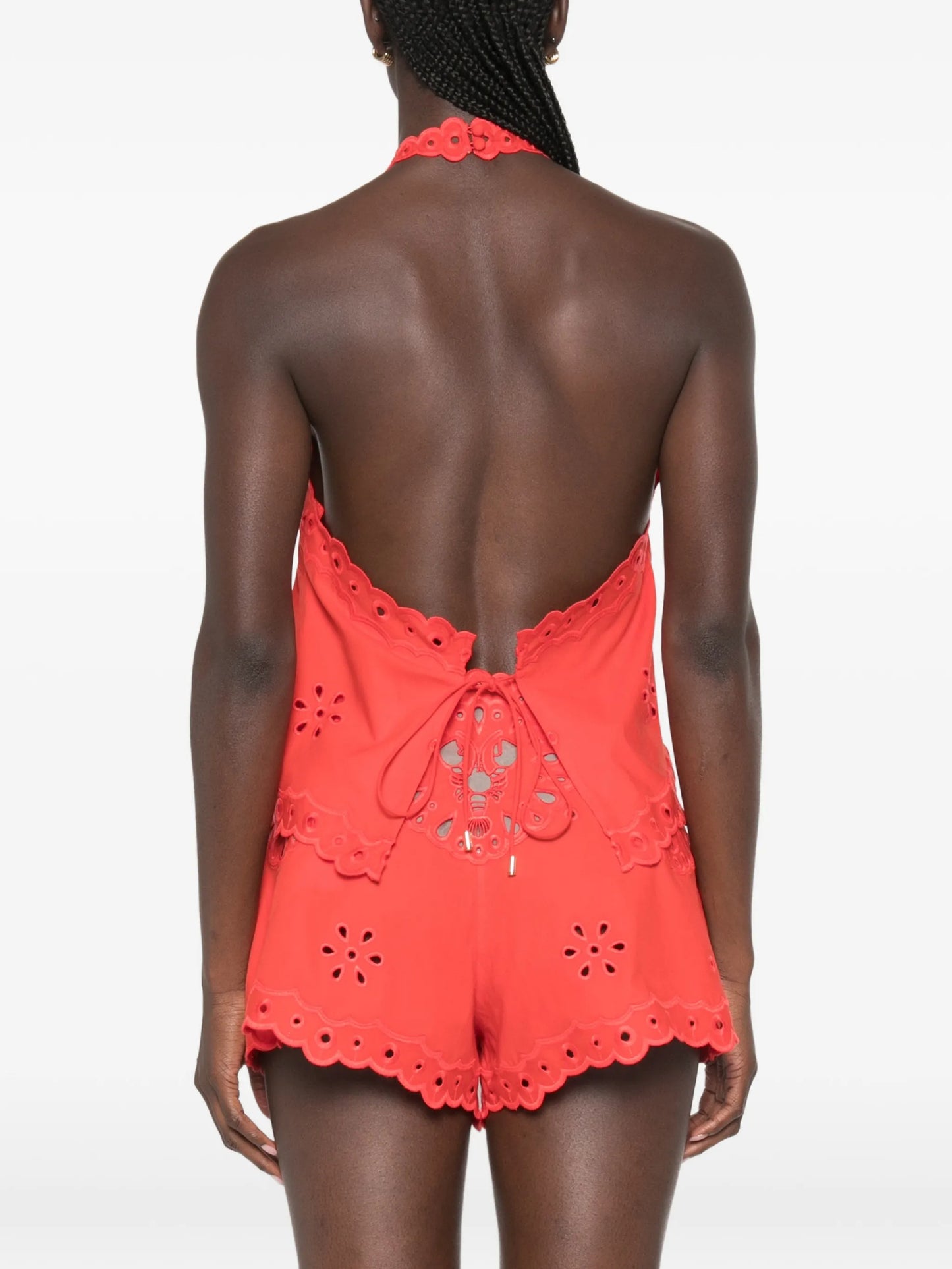 Caliane broderie-anglaise halterneck top