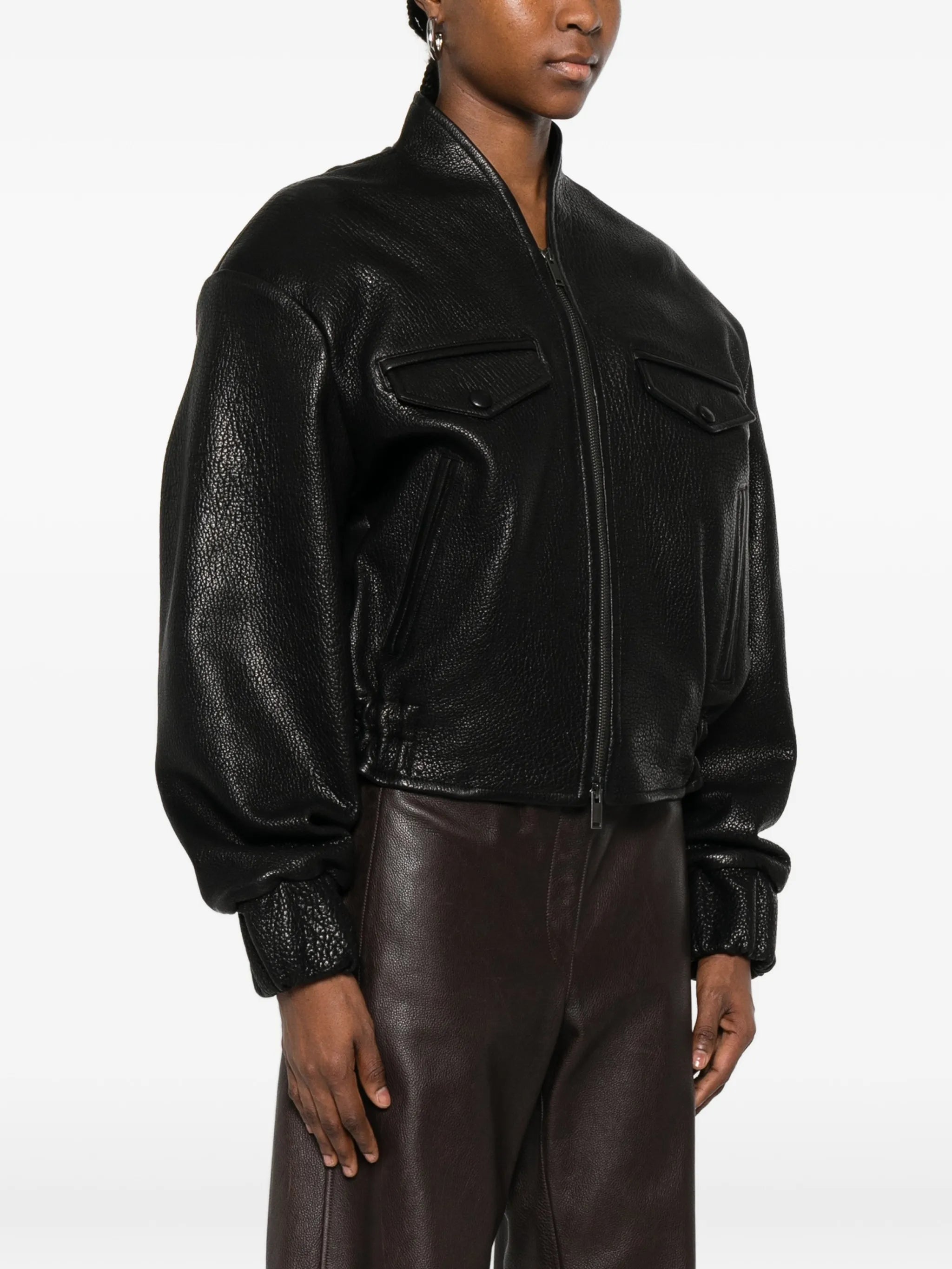 Frankie pebbled leather jacket