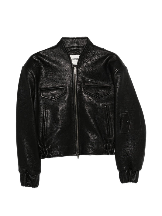 Frankie pebbled leather jacket