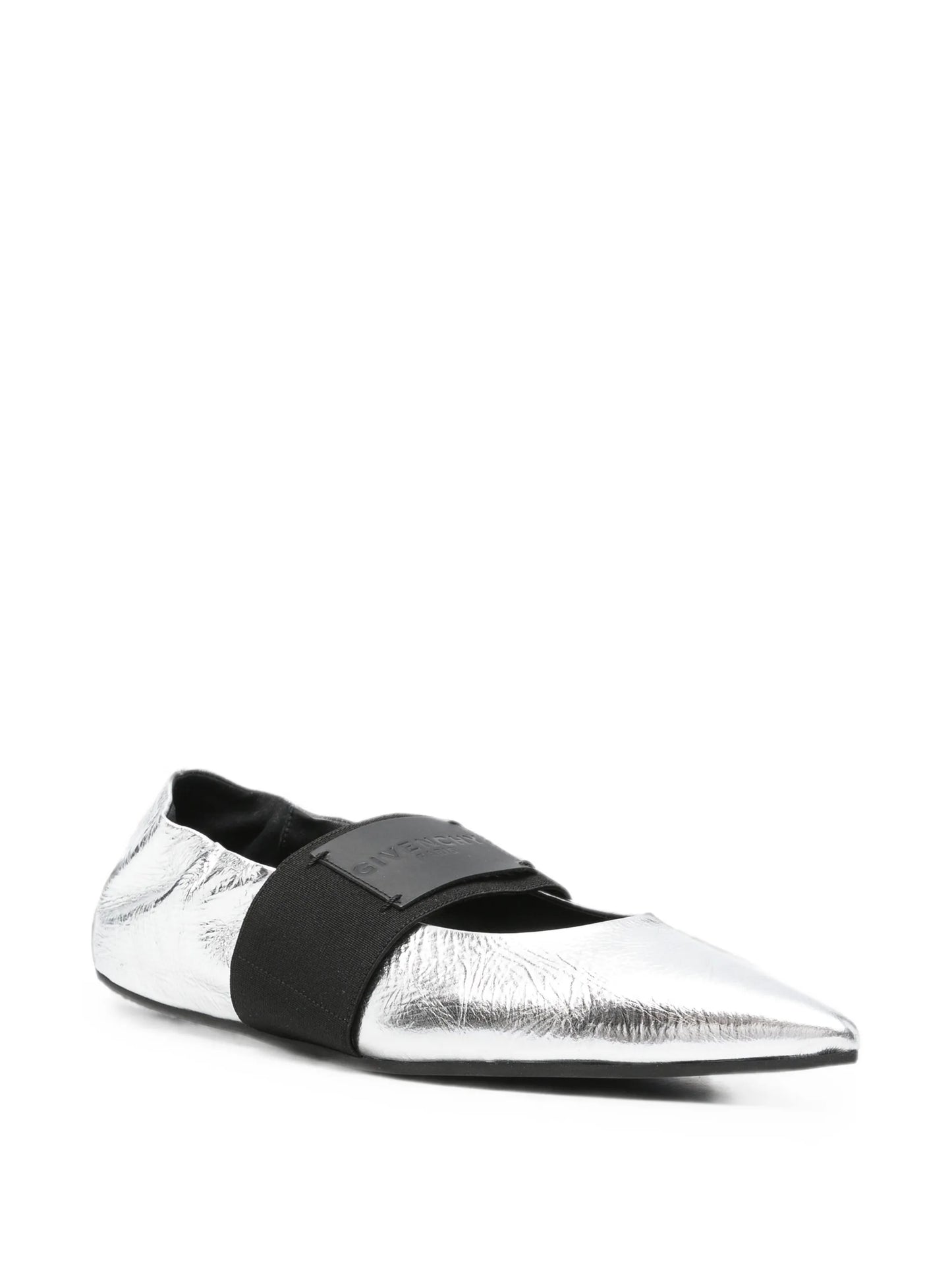 Crush logo-patch ballet flats