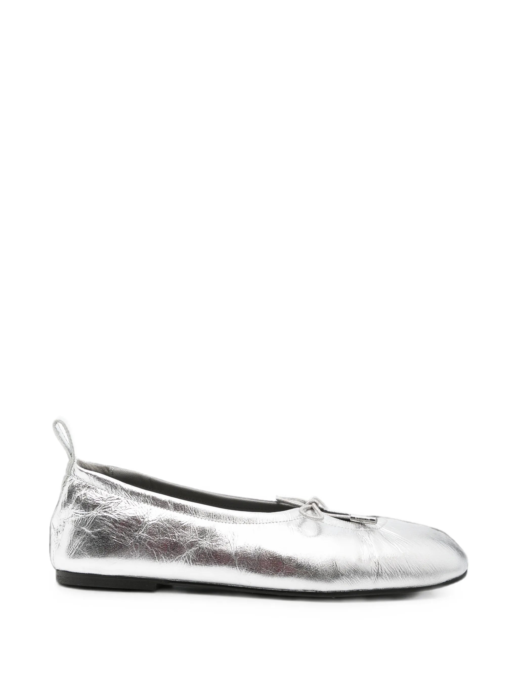Rosalind shimmer-finish leather ballet flats