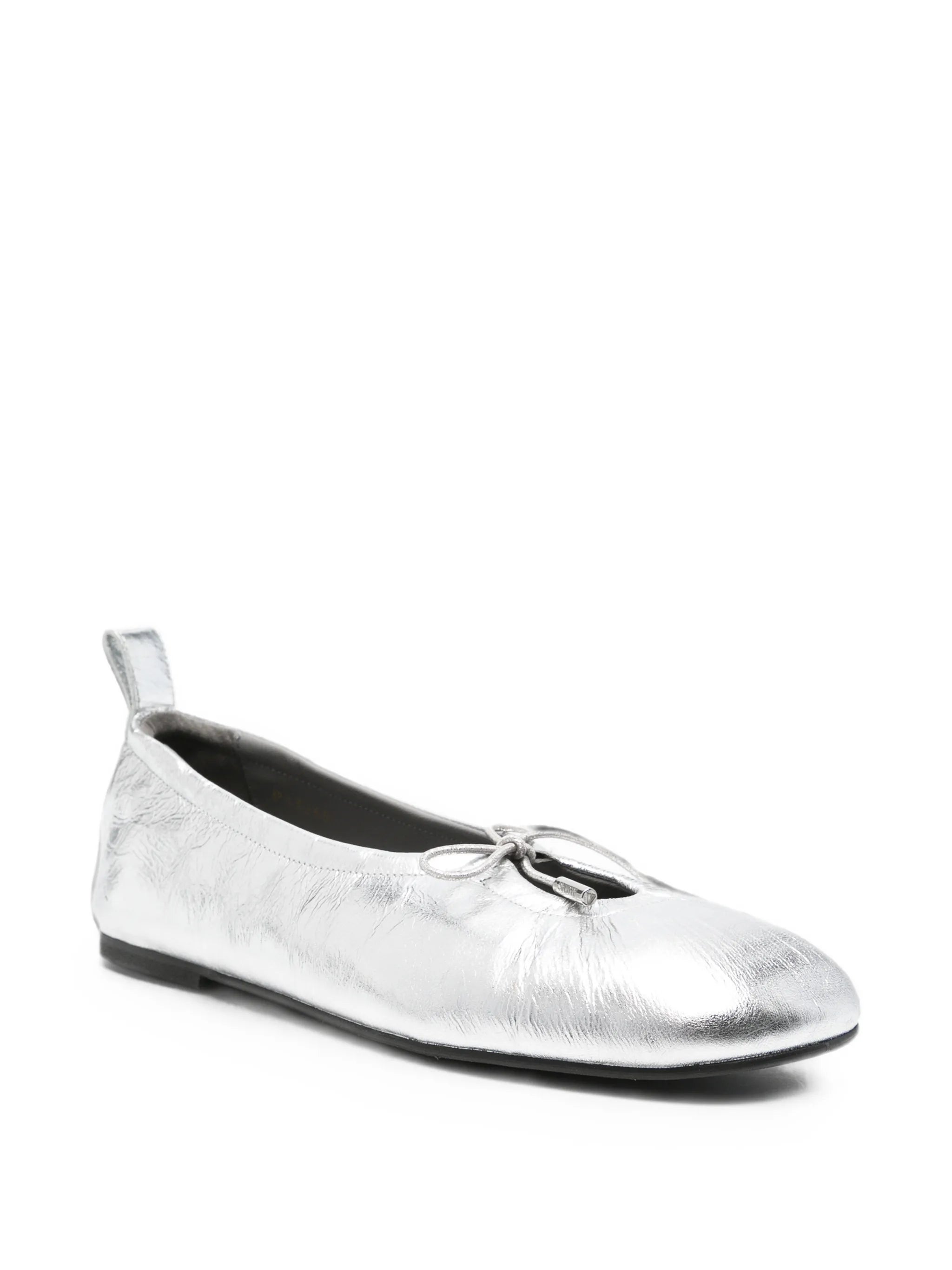 Rosalind shimmer-finish leather ballet flats