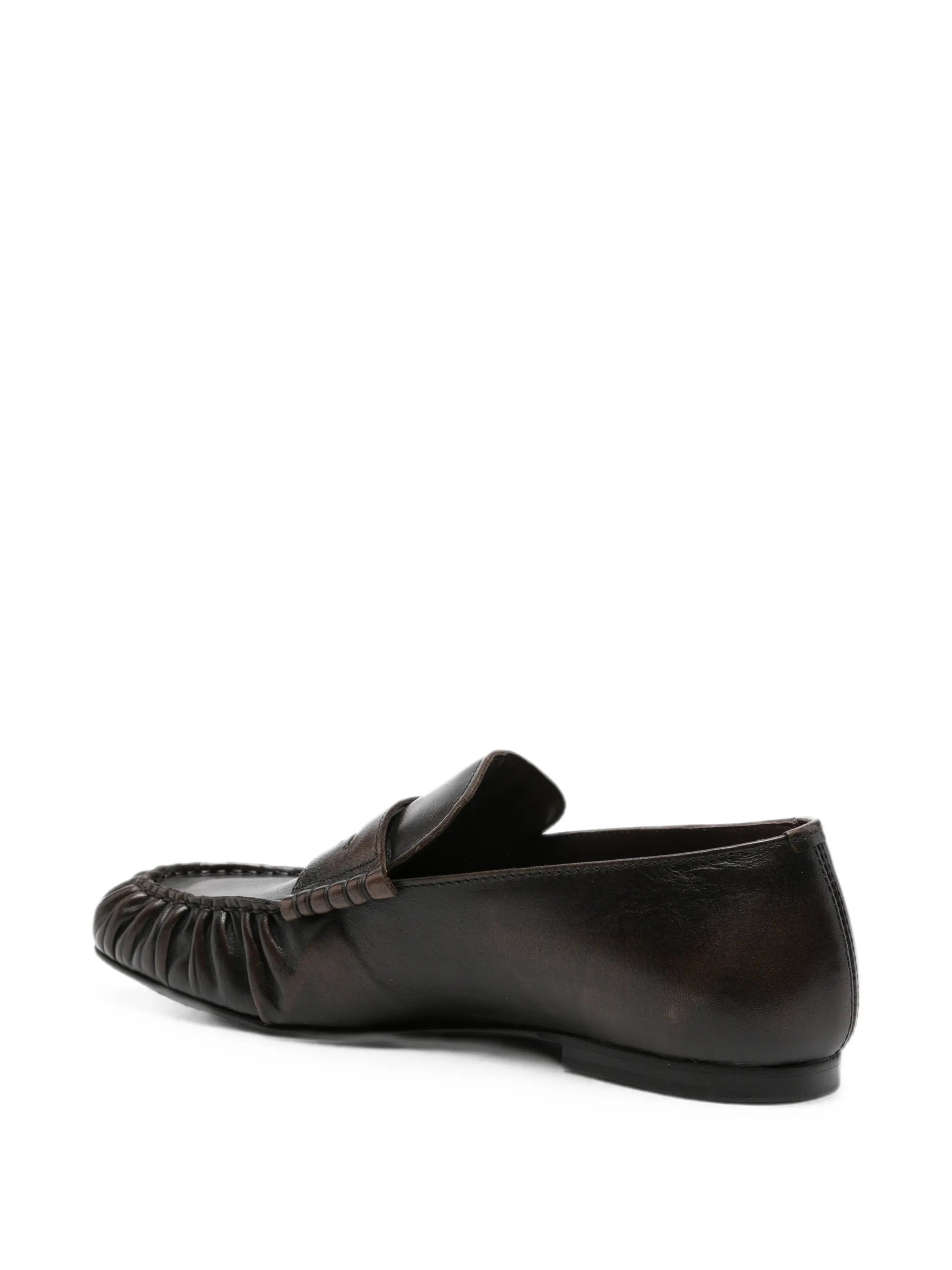 Aven ruched-detailing leather loafers