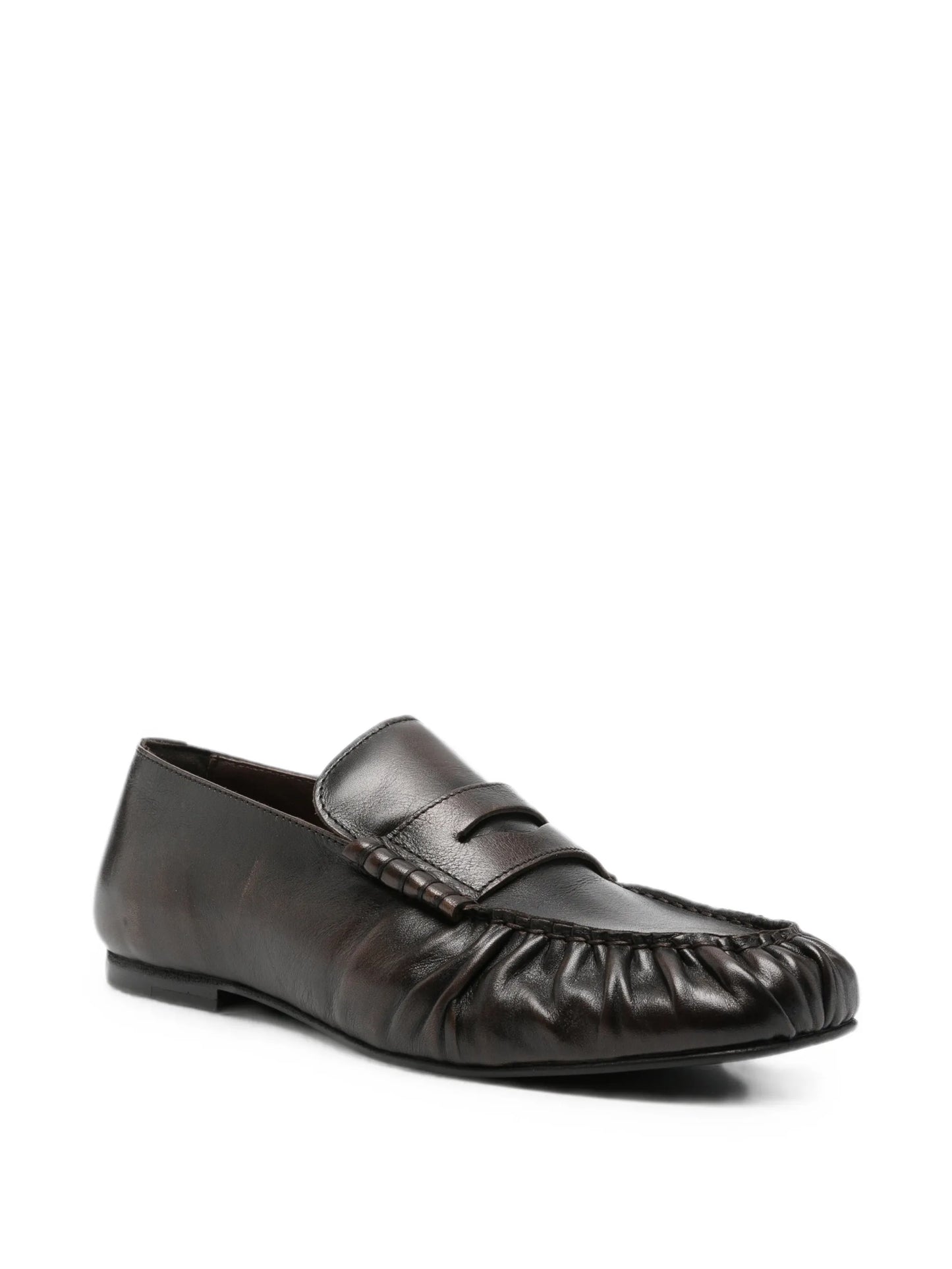 Aven ruched-detailing leather loafers