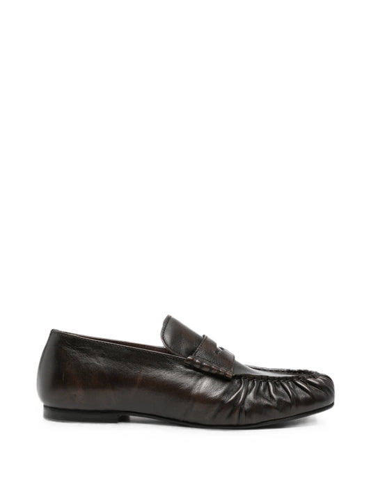 gathered penny-slot loafers