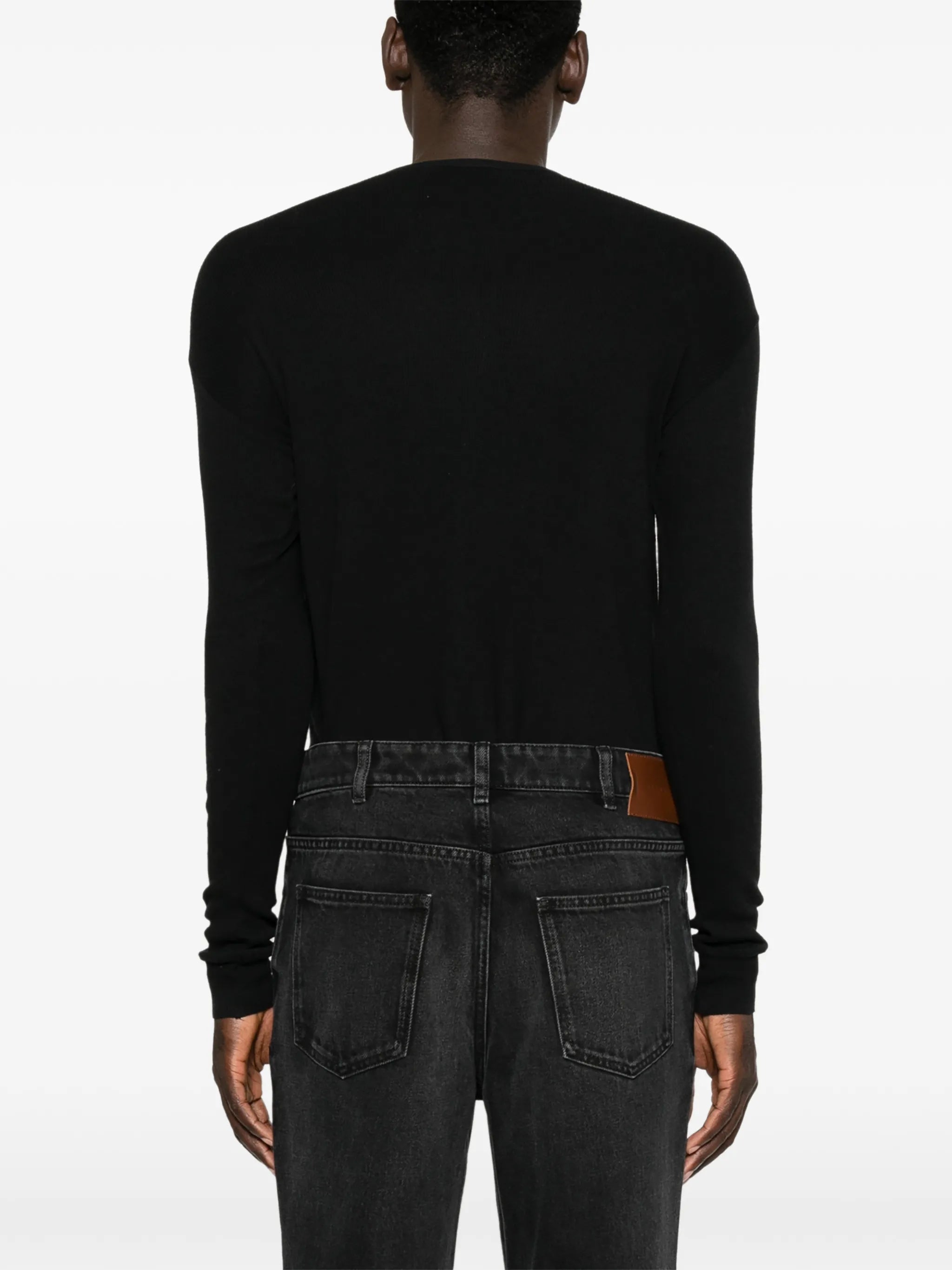 belt-loop patch-pocket jeans