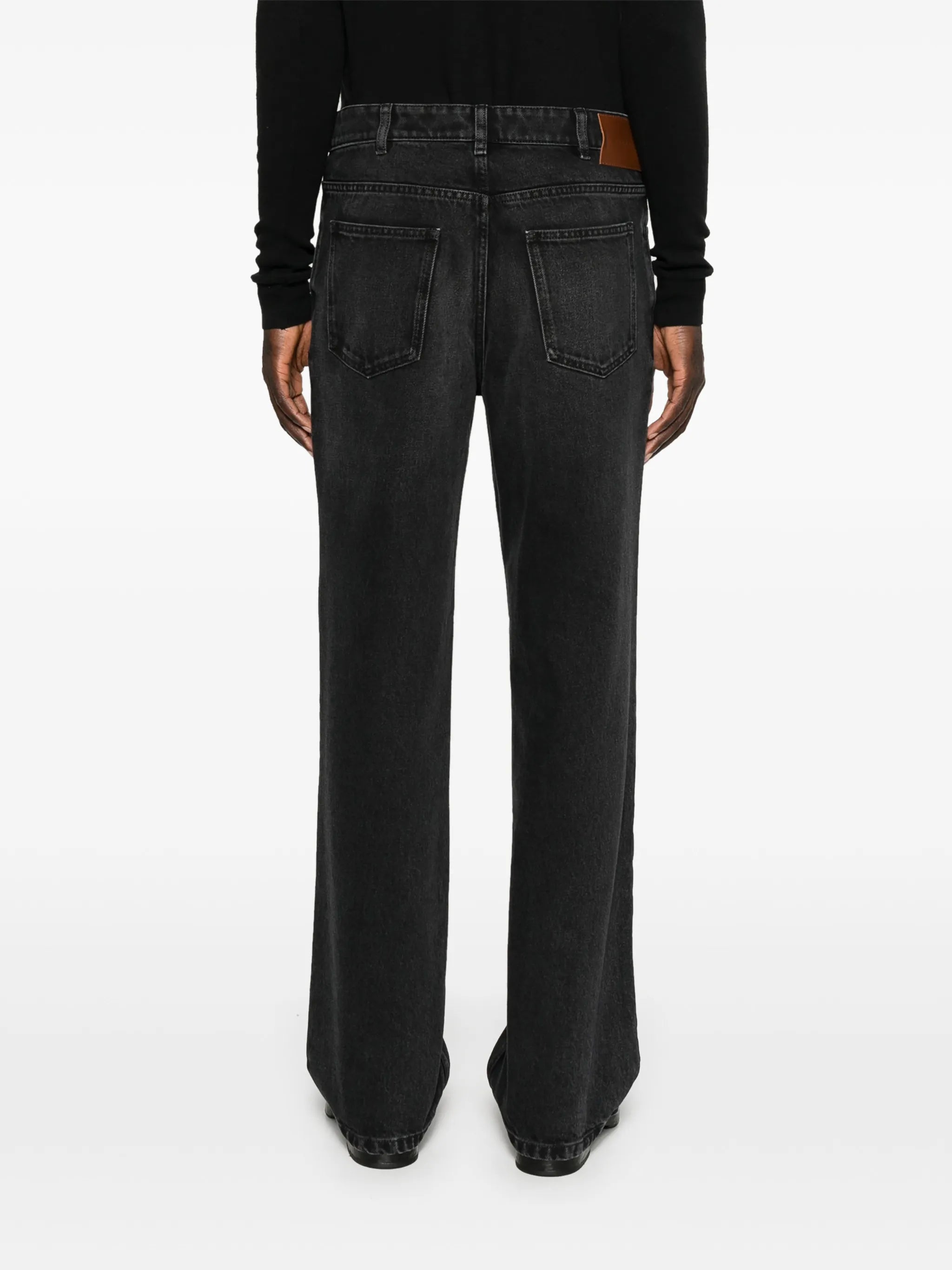 logo-patch straight-leg jeans