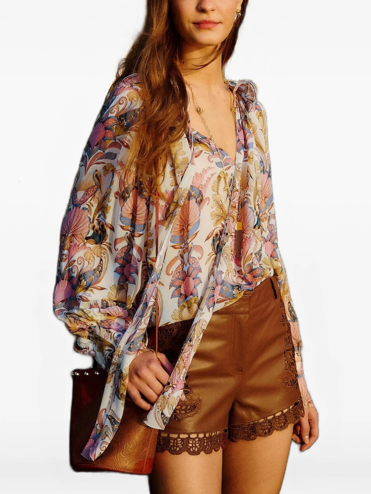 Off-White Sea Garden ruffled long sleeve blouse