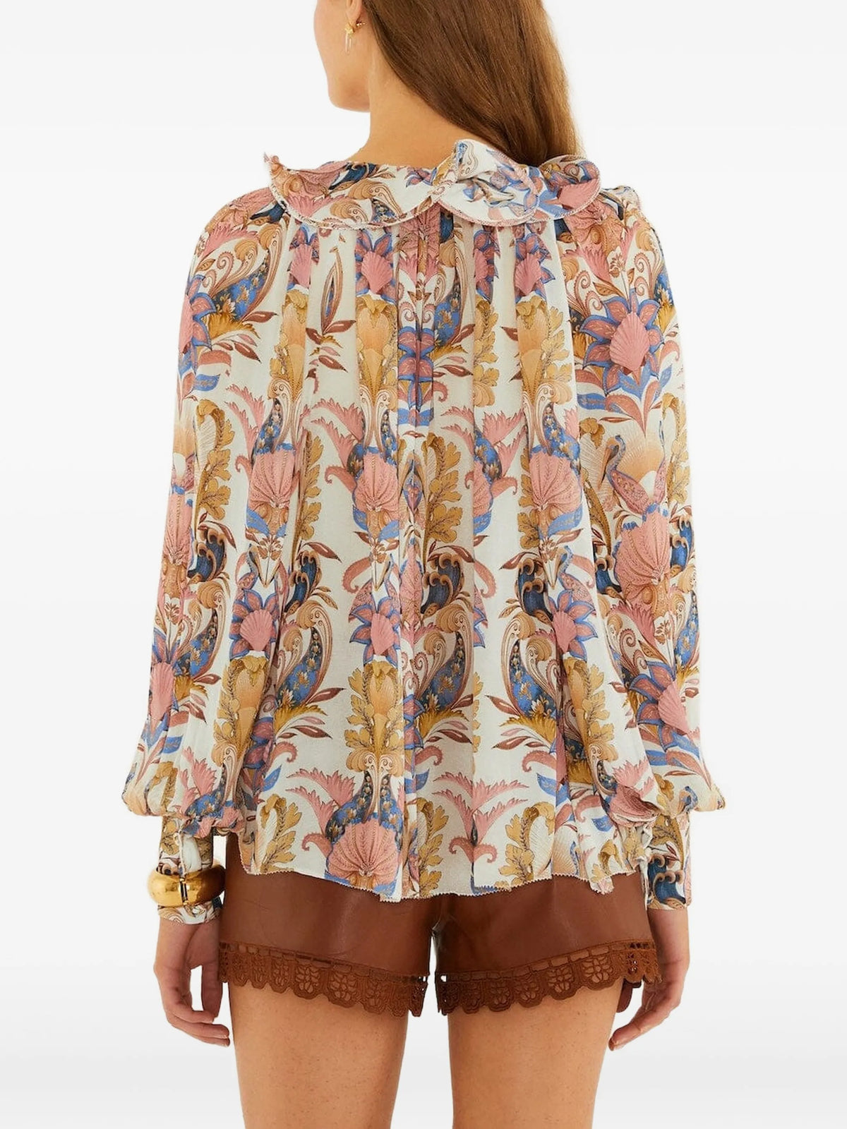 Off-White Sea Garden ruffled long sleeve blouse