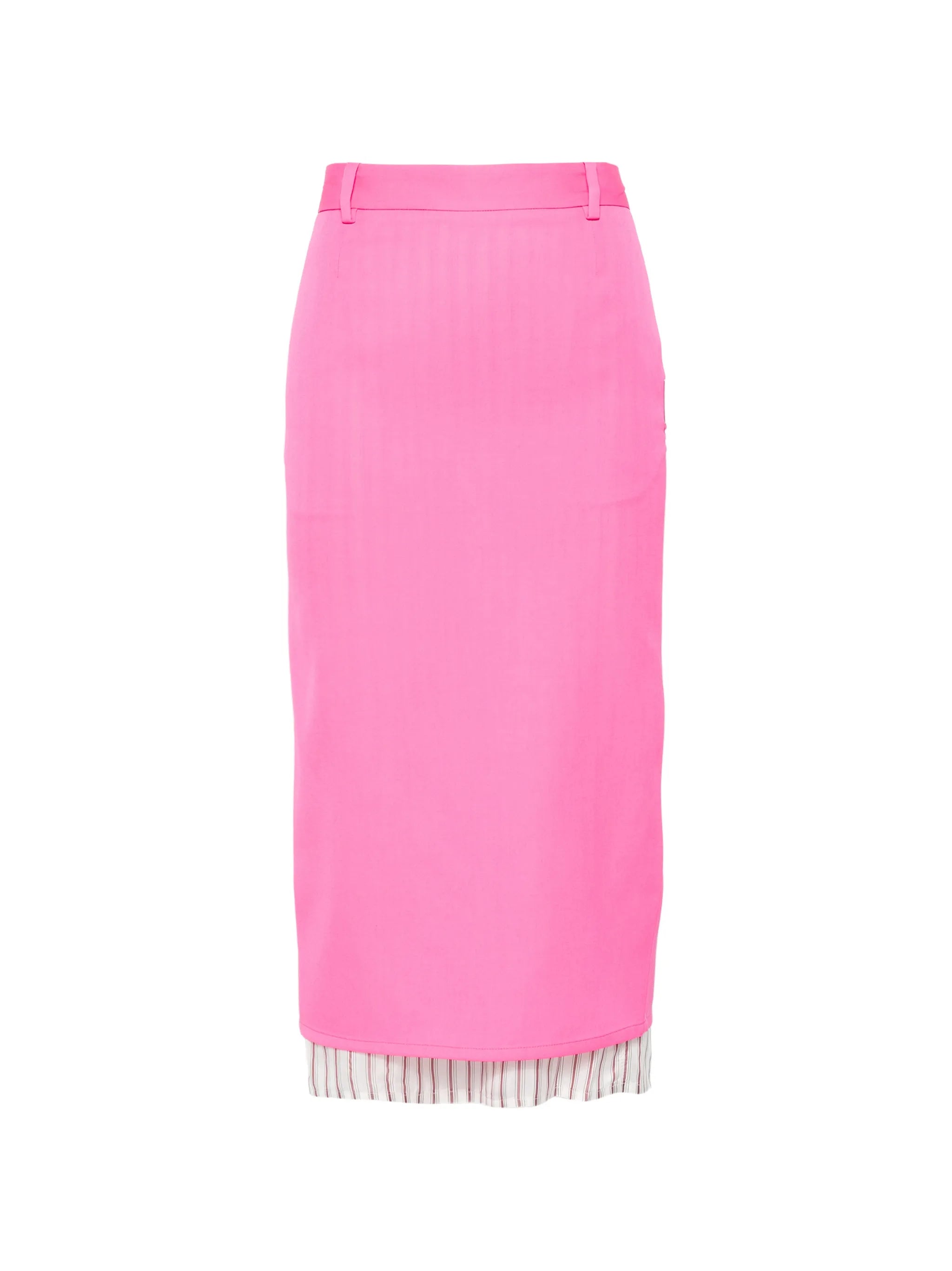 striped-trim midi skirt