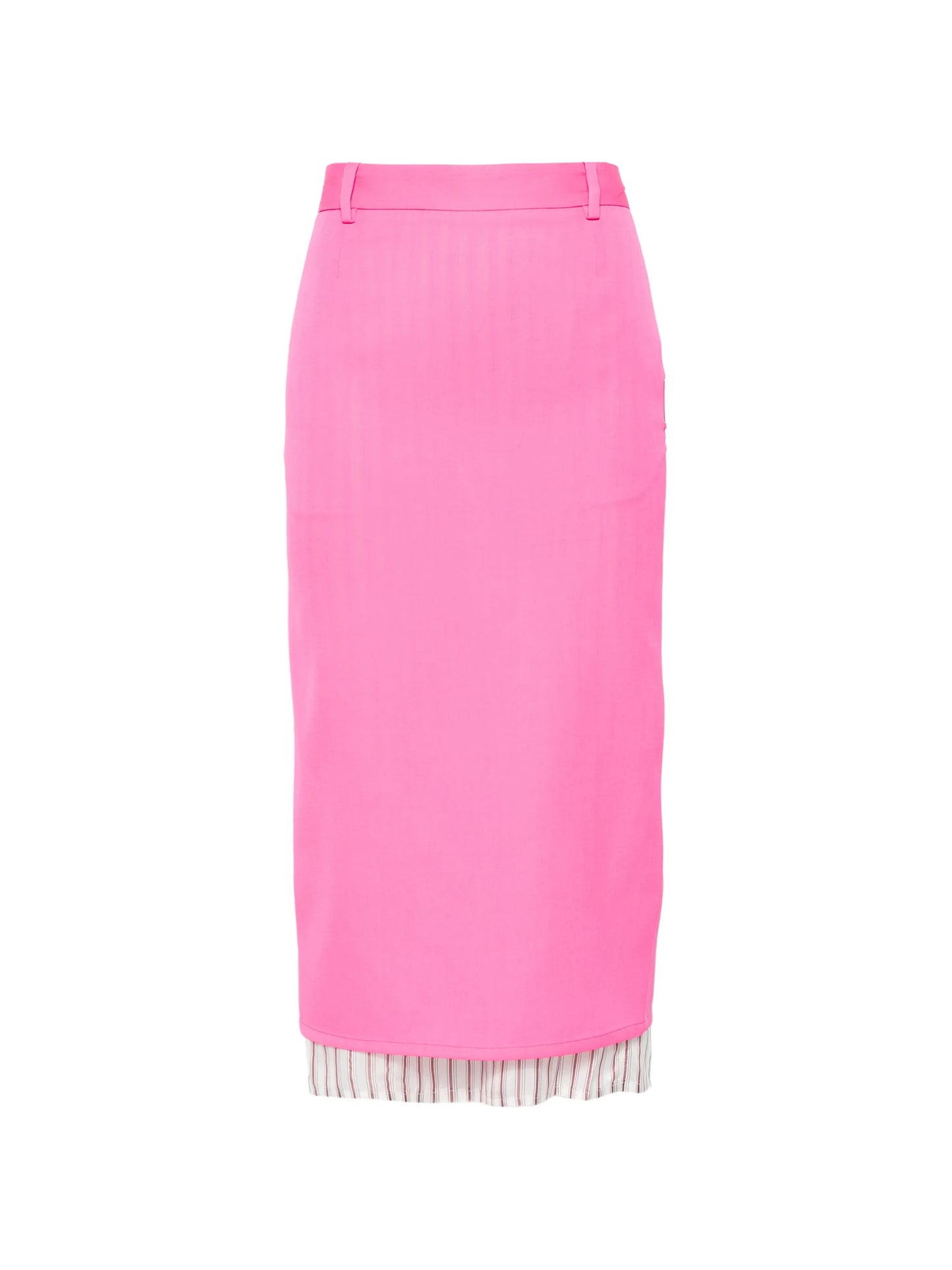 striped-trim midi skirt