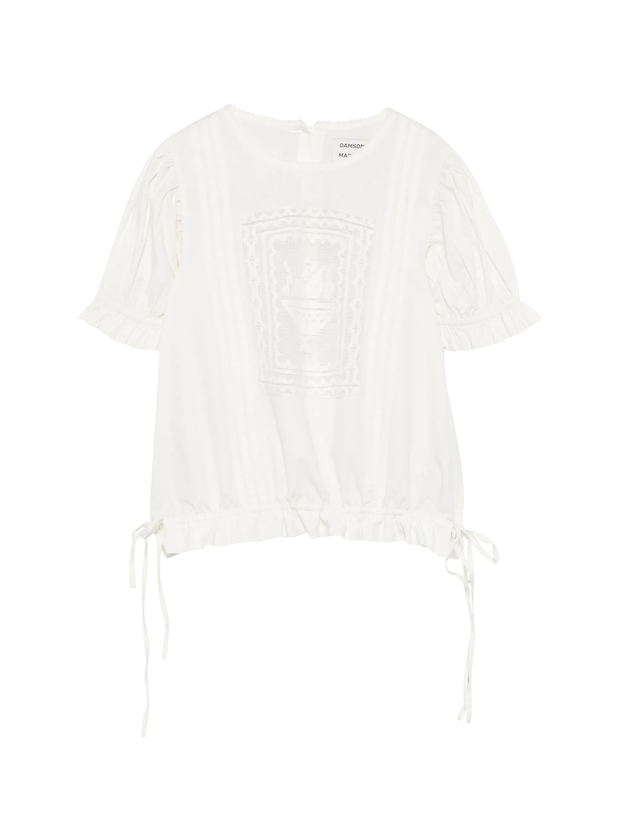 Mabel lace-panelled puffed-sleeve blouse