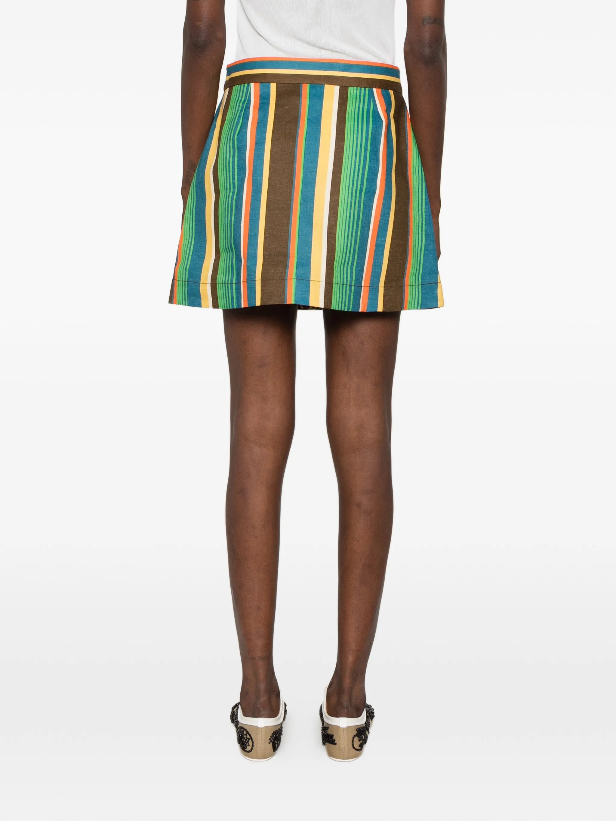 Charlie floral-print striped skirt