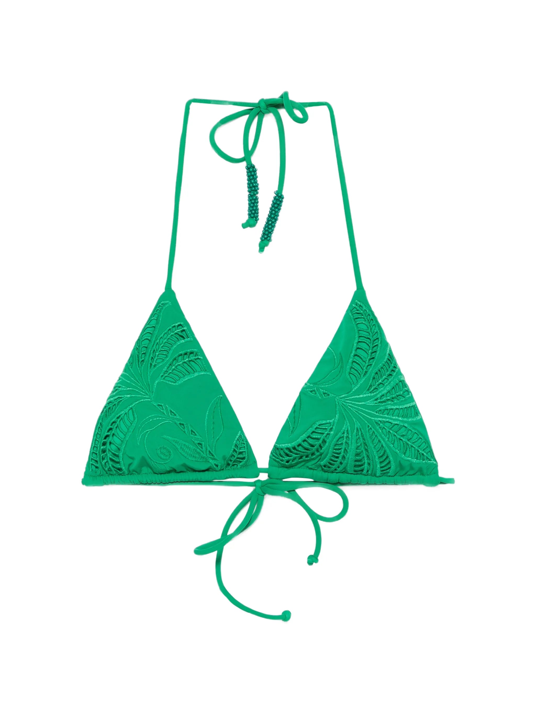 embroidered triangle bikini top