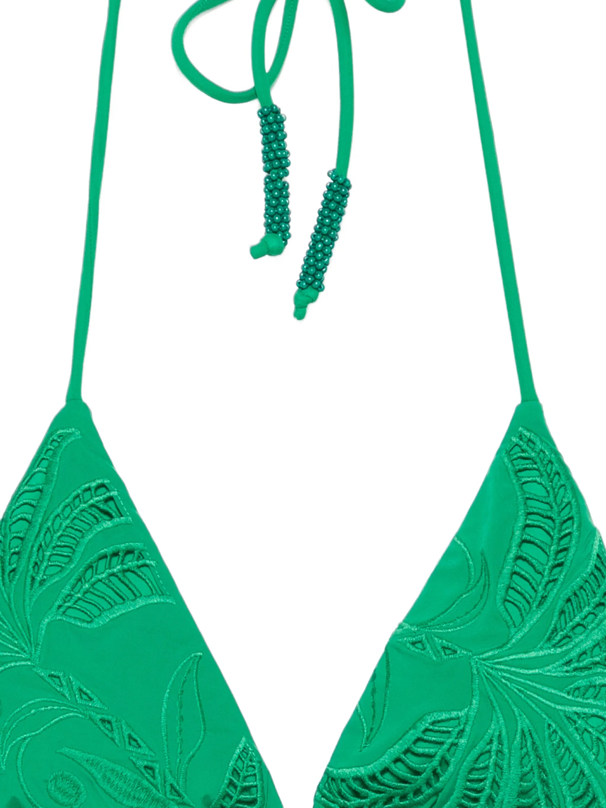 embroidered triangle bikini top