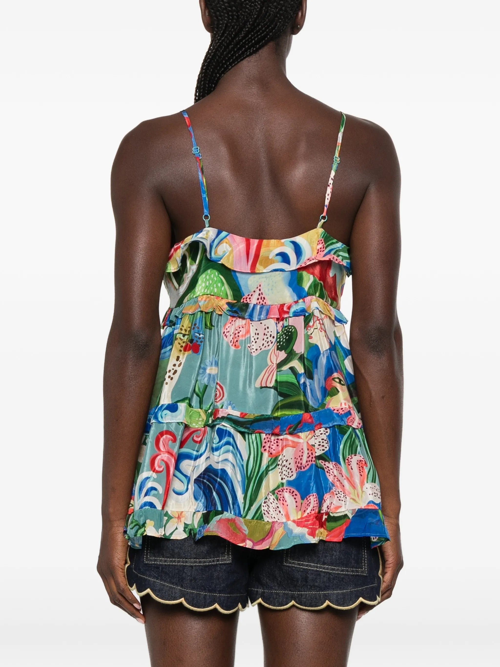 garden of life front ties ruffled blouse