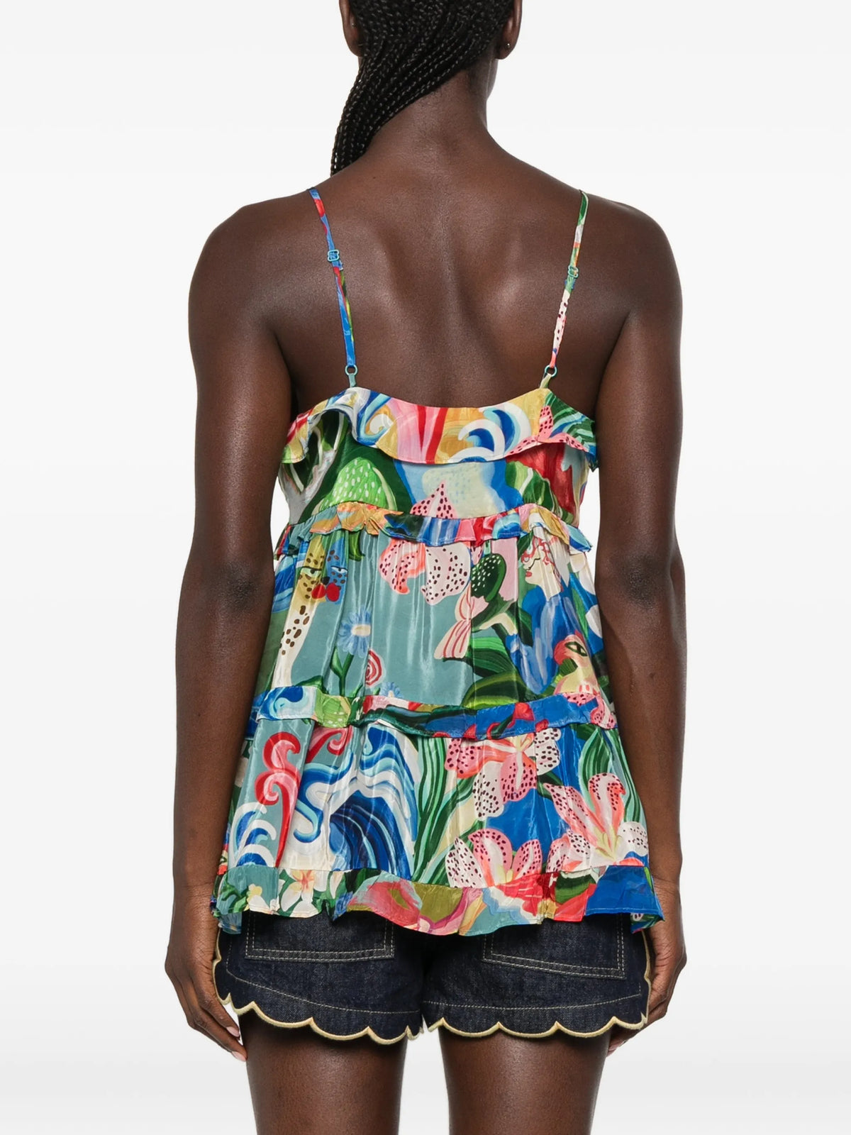 garden of life front ties ruffled blouse