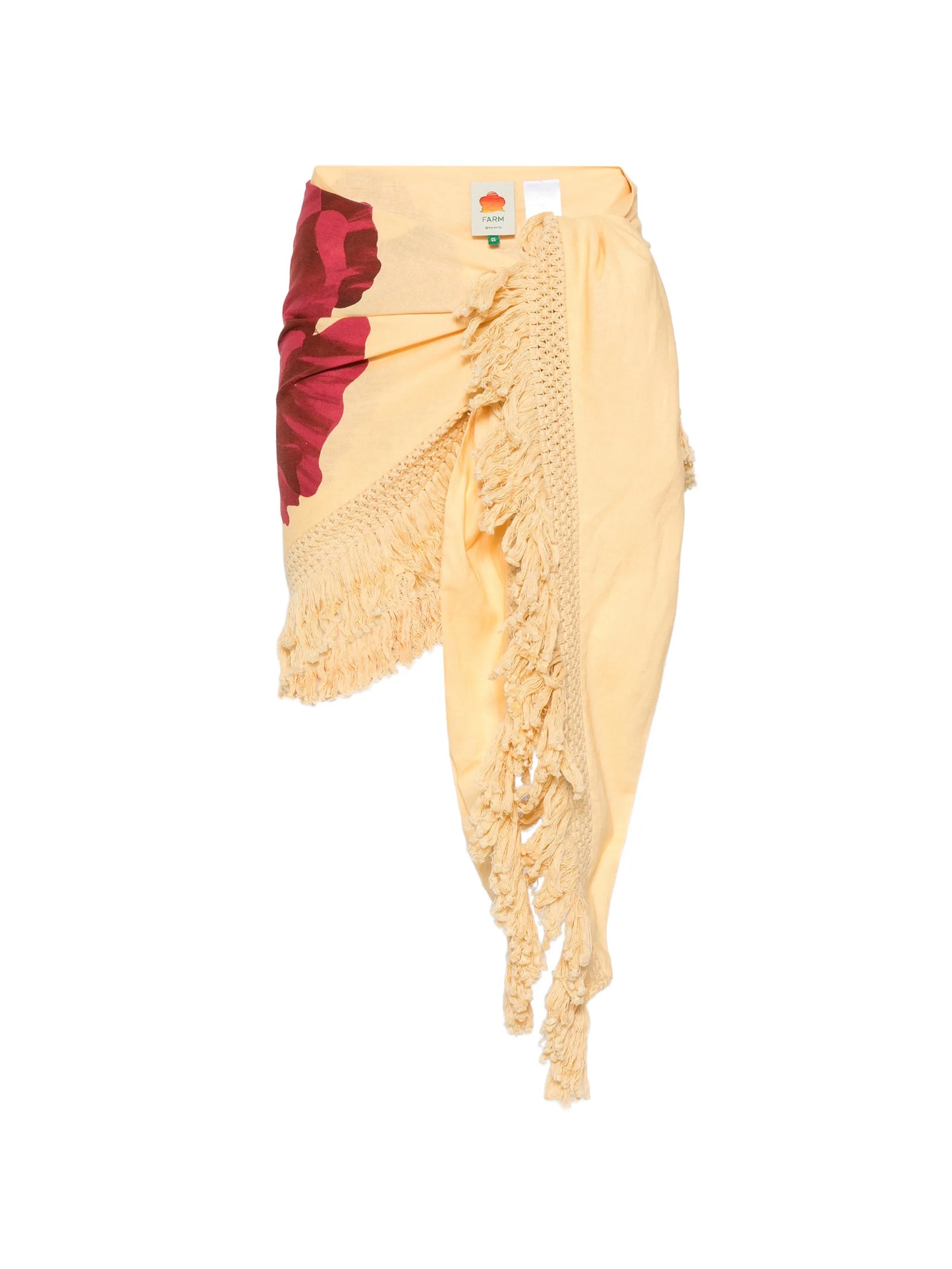 floral-print fringed-hem sarong