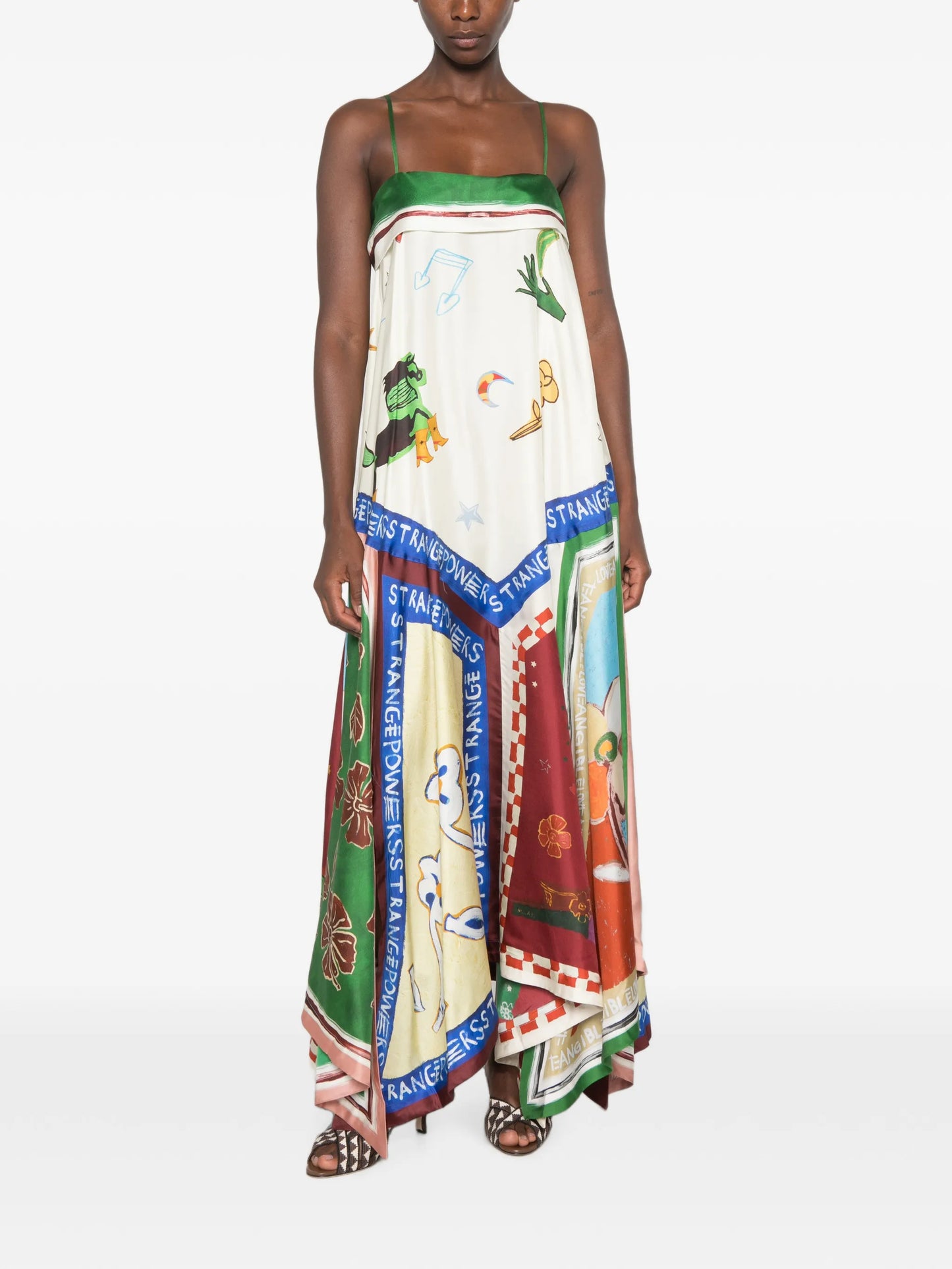 Tangible Love handkerchief-hem midi dress