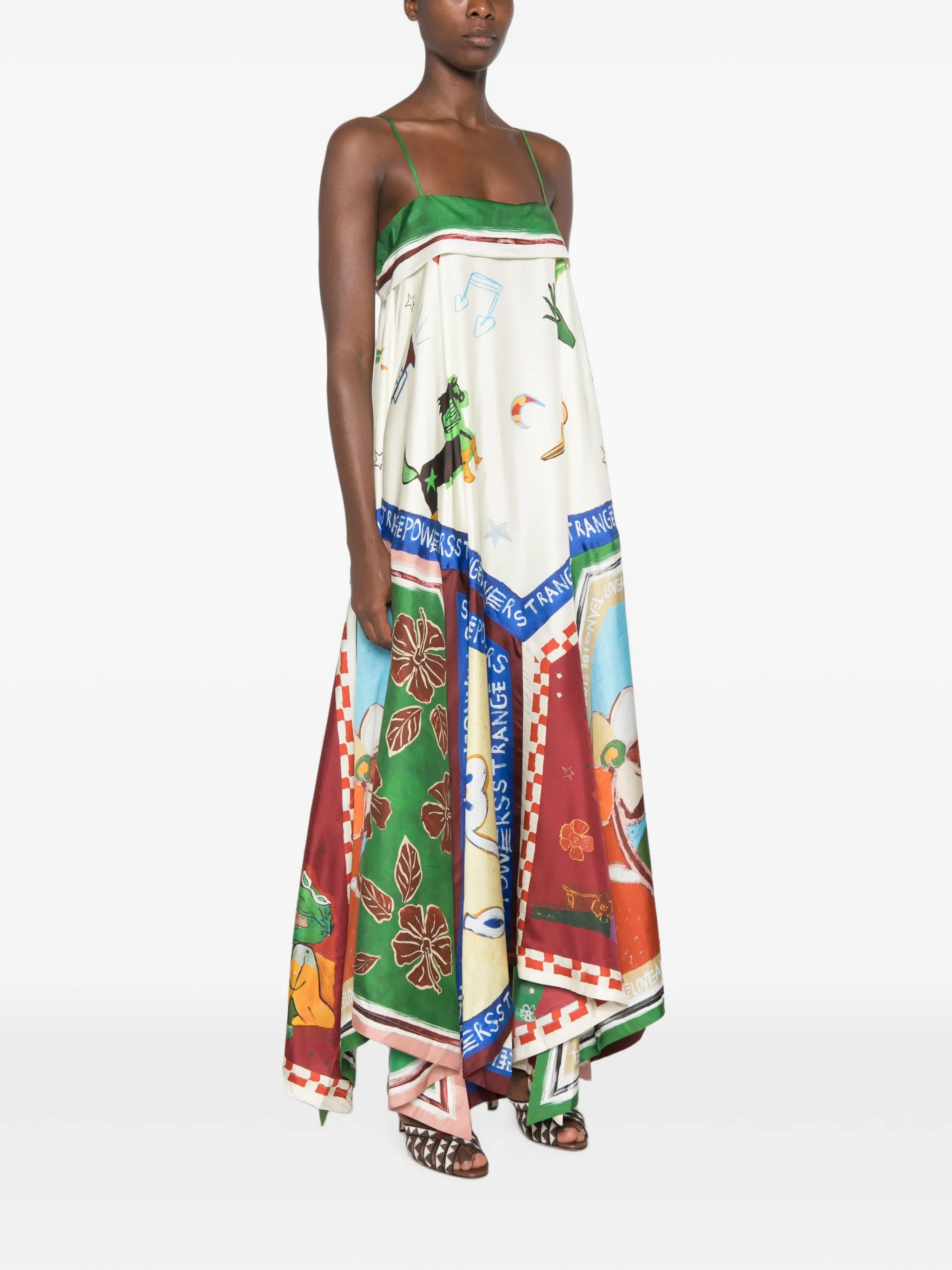 Tangible Love handkerchief-hem midi dress
