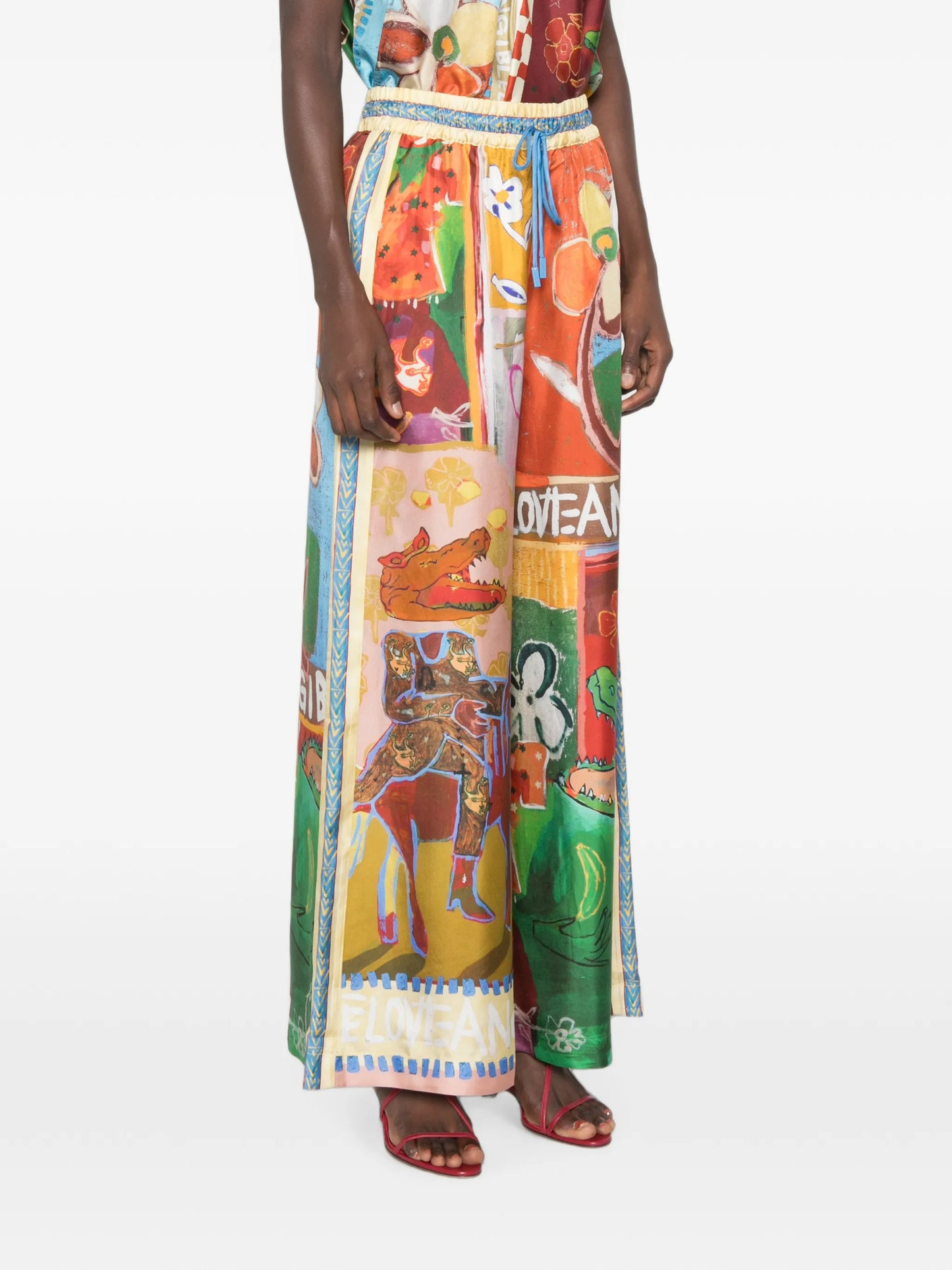 Mlak graphic-print palazzo pants