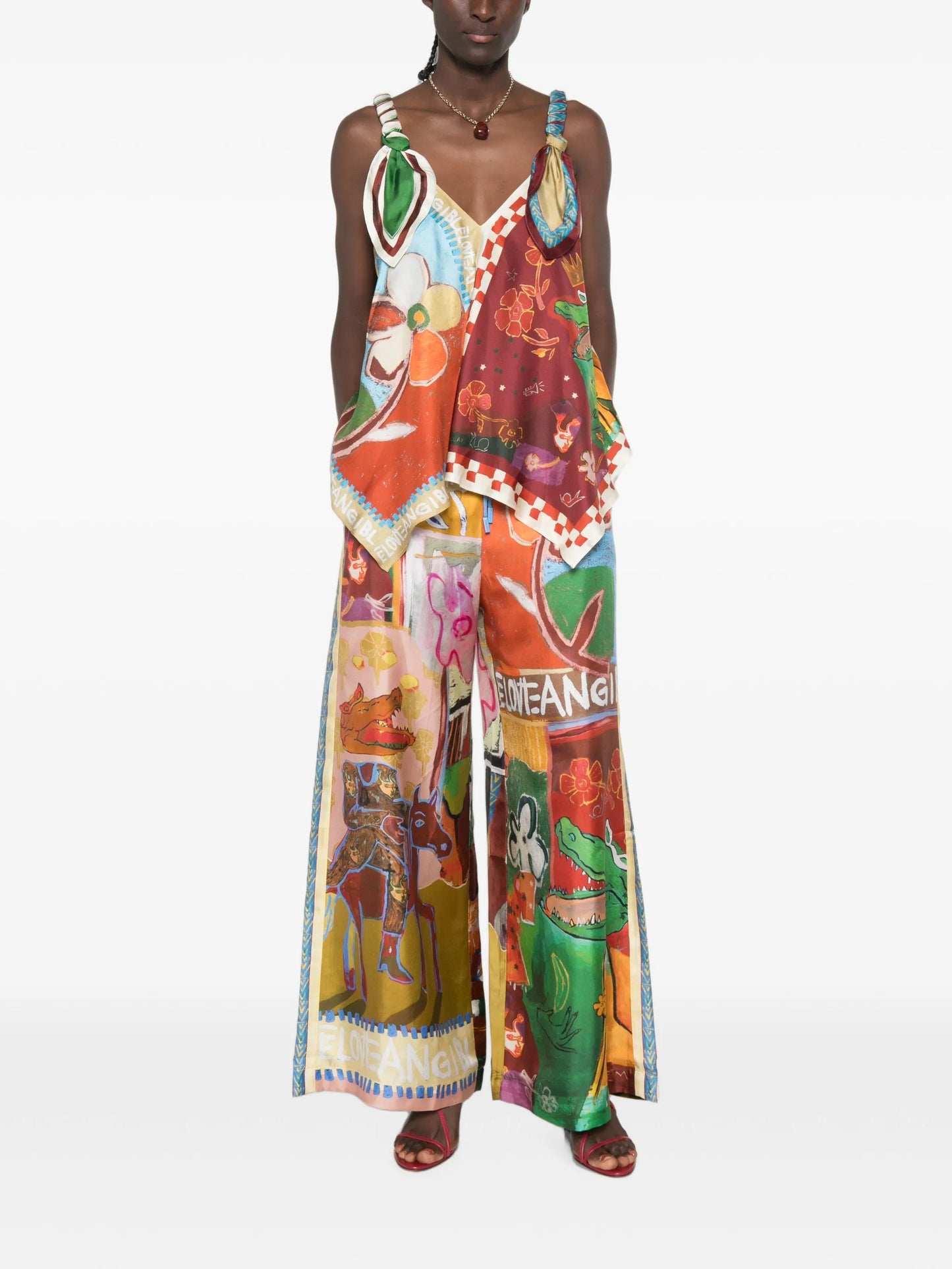 Mlak graphic-print palazzo pants