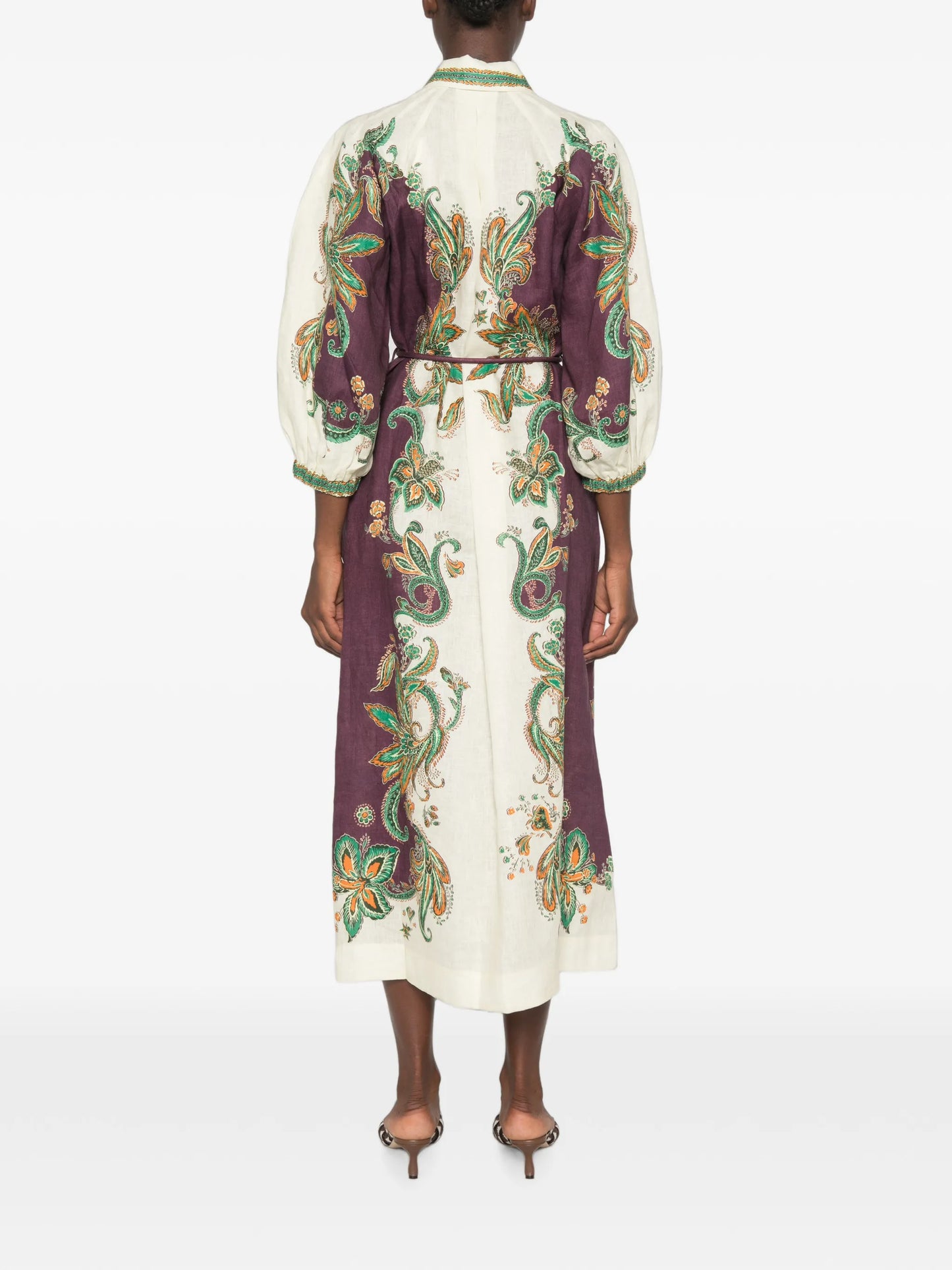 Ruthie paisley-print midi shirt dress