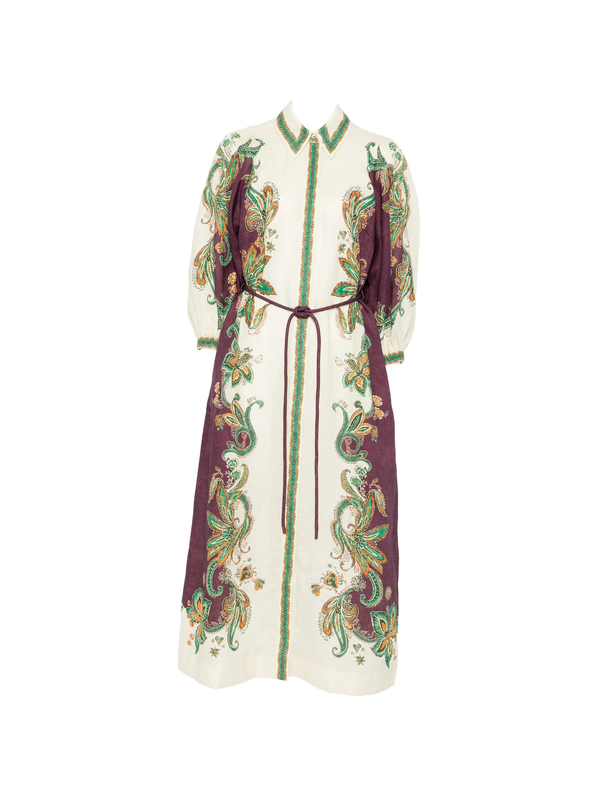 Ruthie paisley-print midi shirt dress