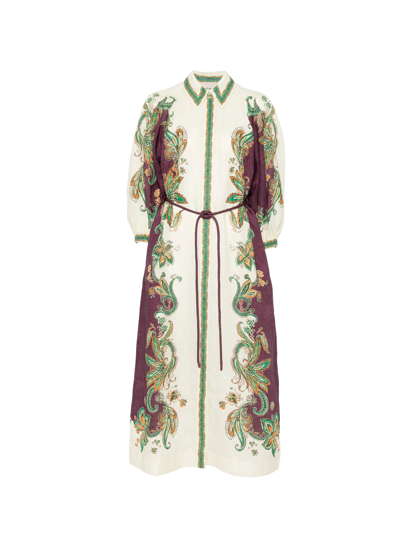 Ruthie paisley-print midi shirt dress