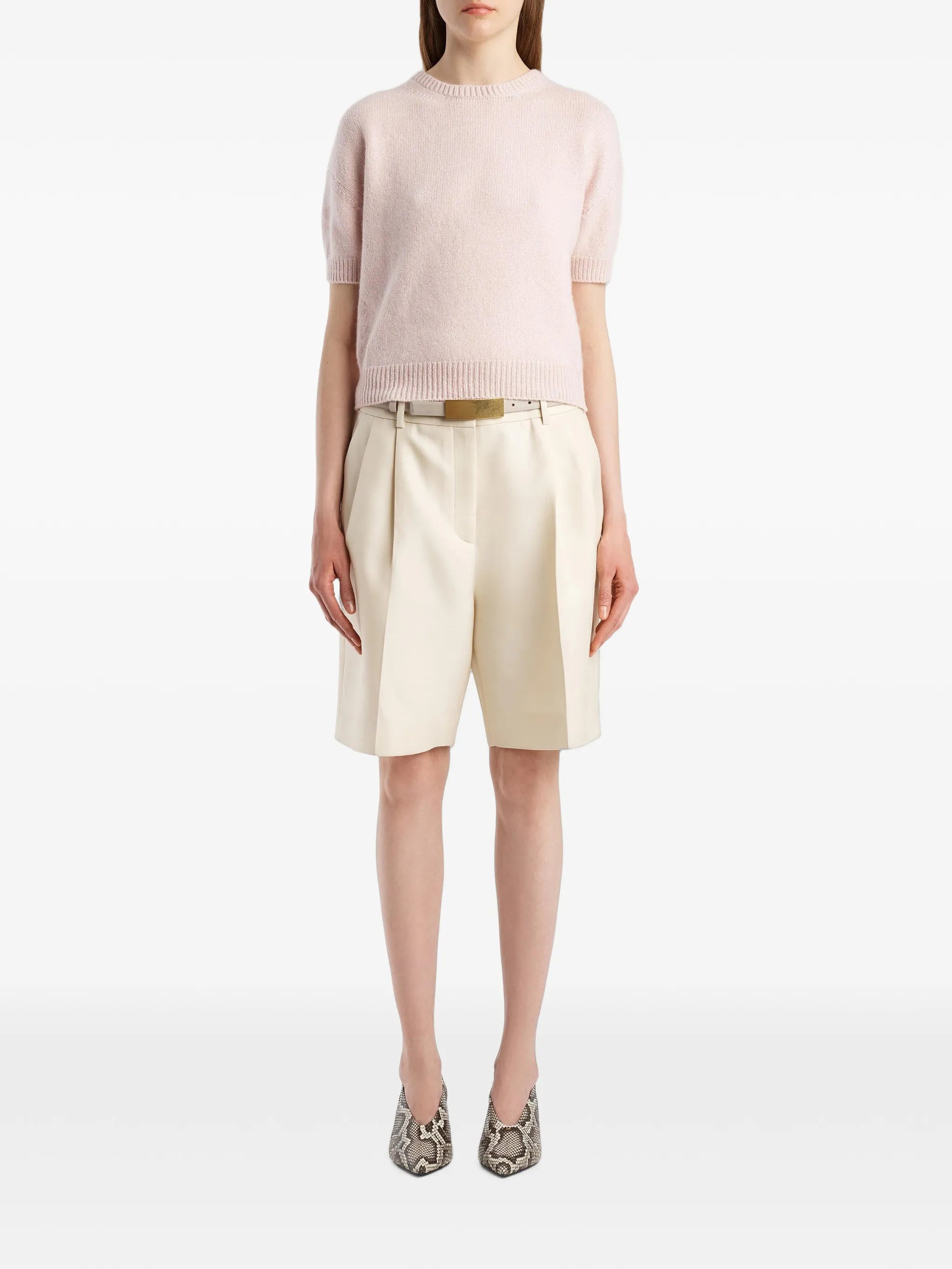 Golden short-sleeve sweater