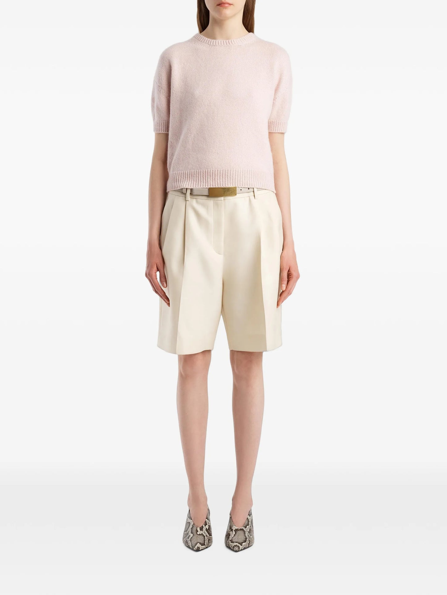 Golden short-sleeve sweater