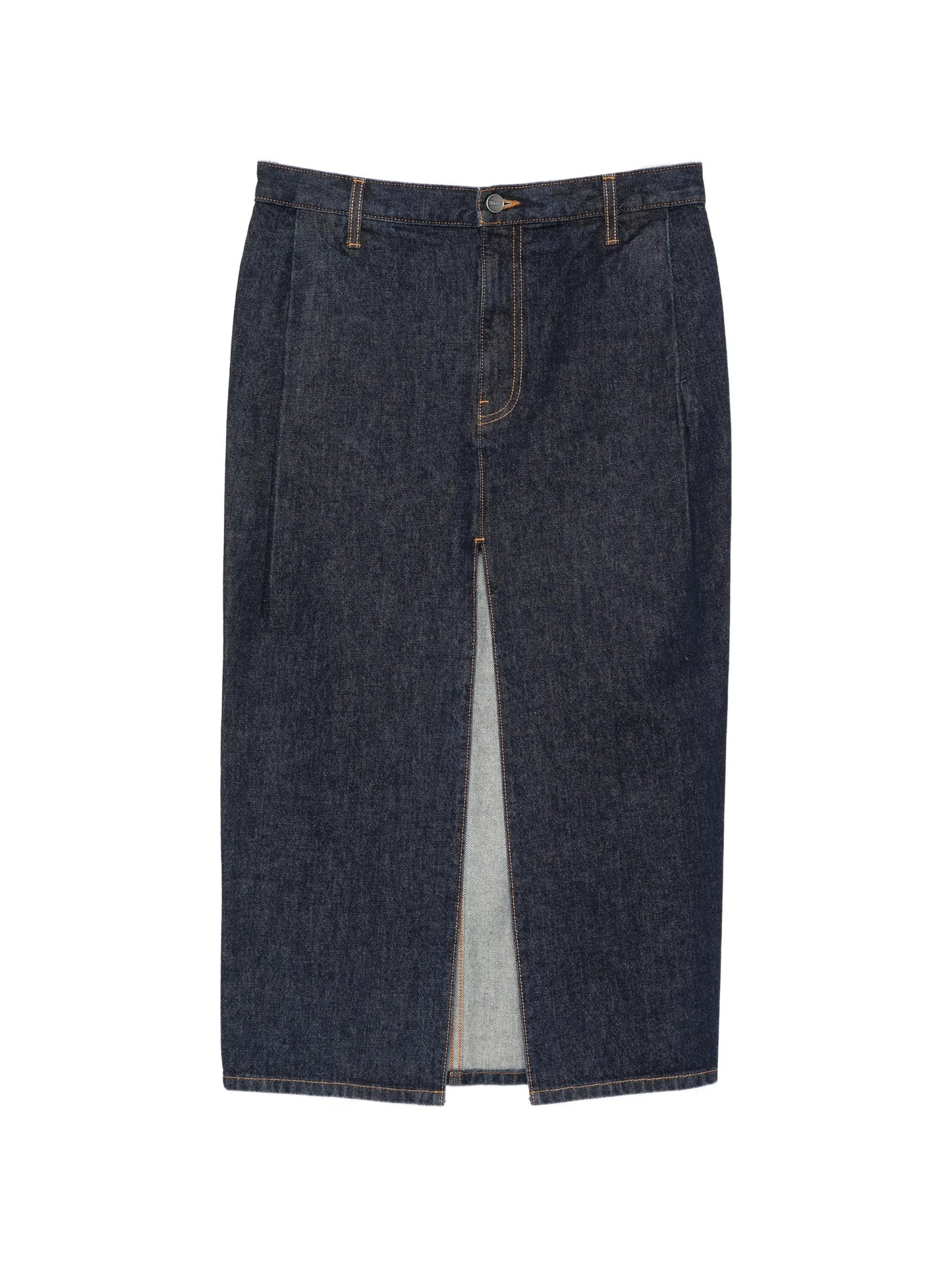 Anden front-slit denim skirt