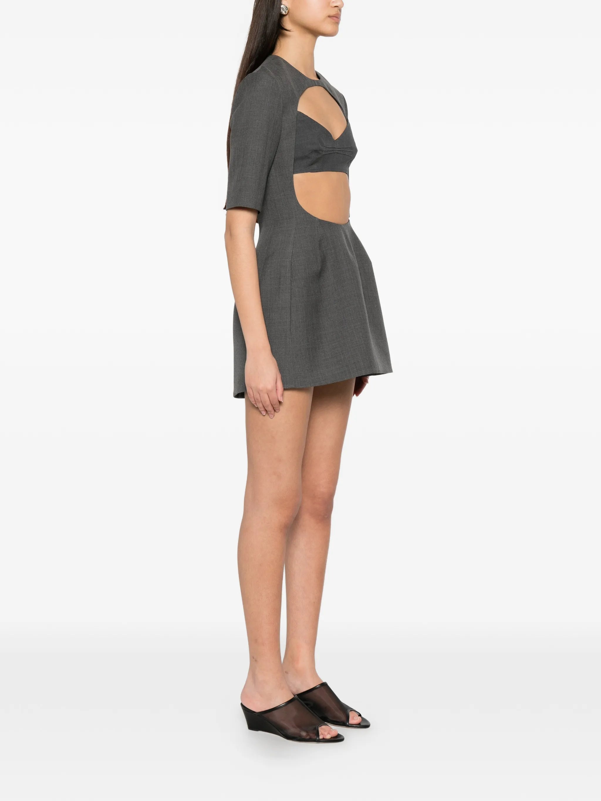 twill cut-out mini dress
