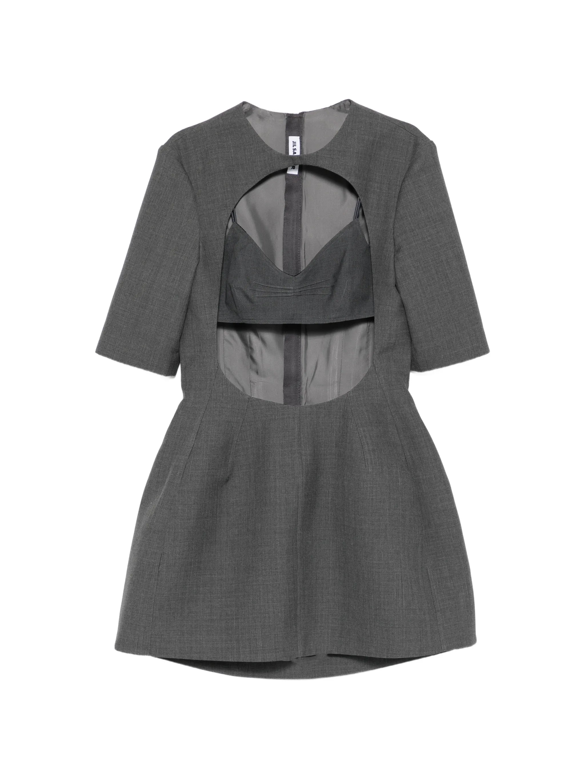 twill cut-out mini dress