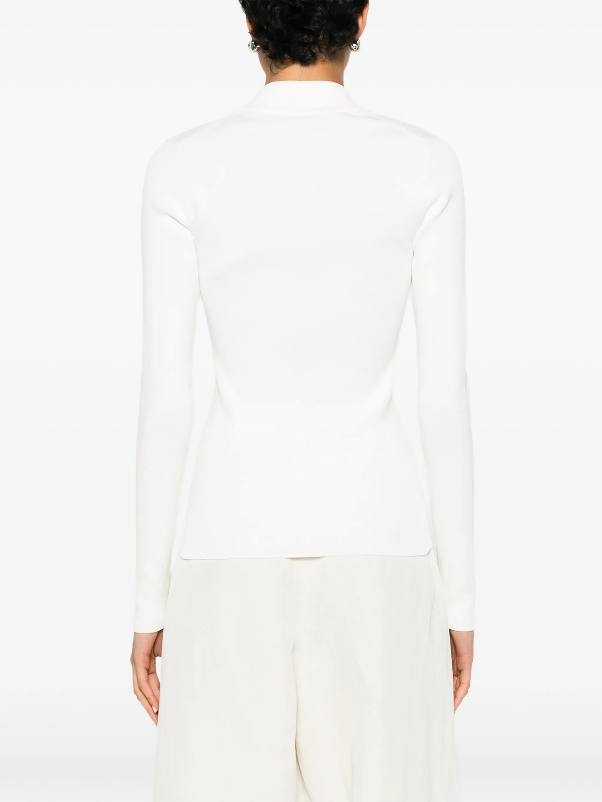 ribbed-knit mock-neck sweater