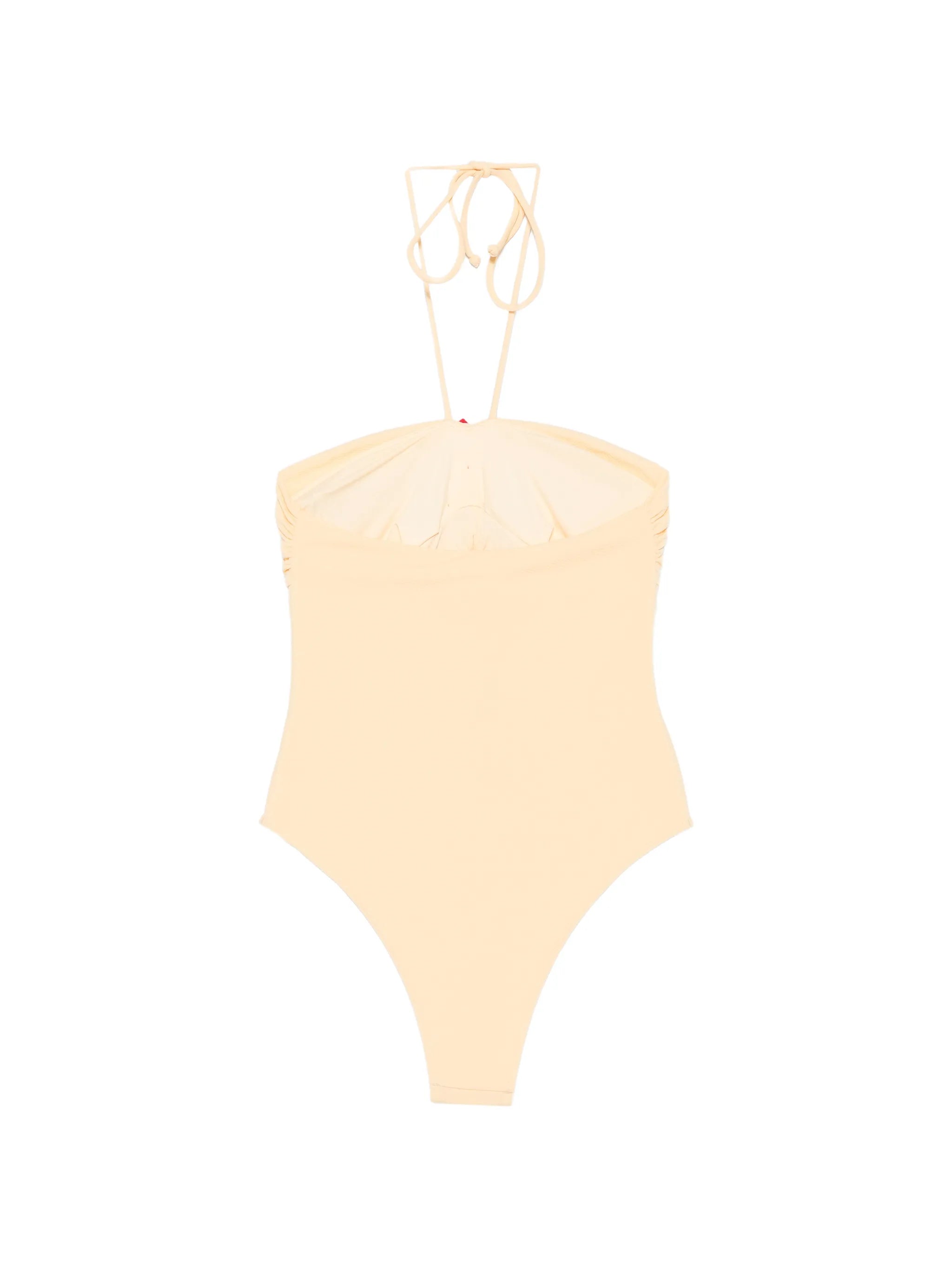 floral-applique halterneck swimsuit