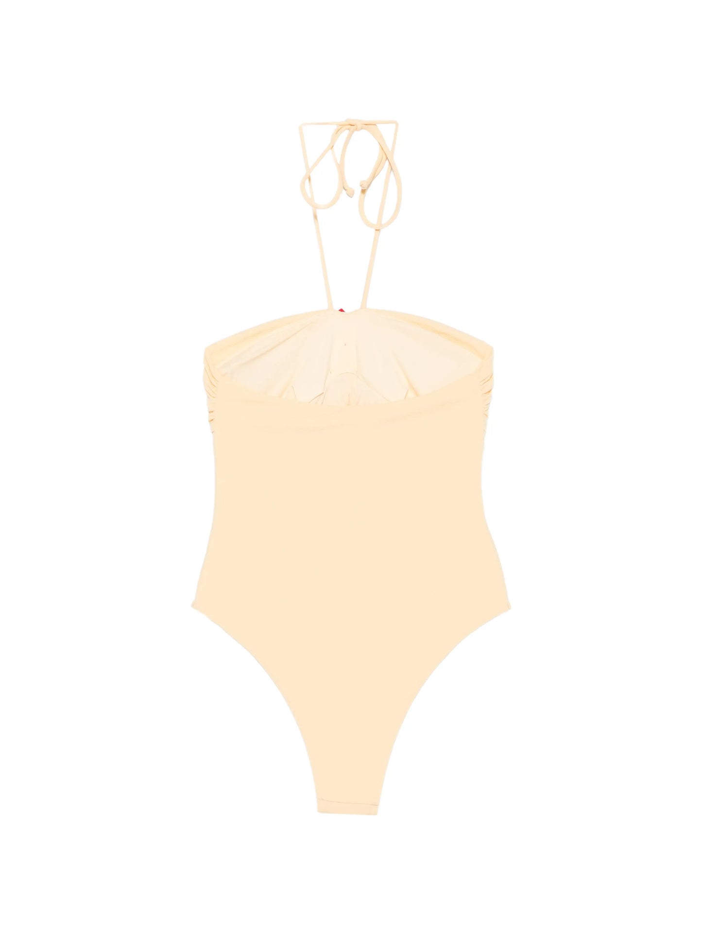 floral-applique halterneck swimsuit