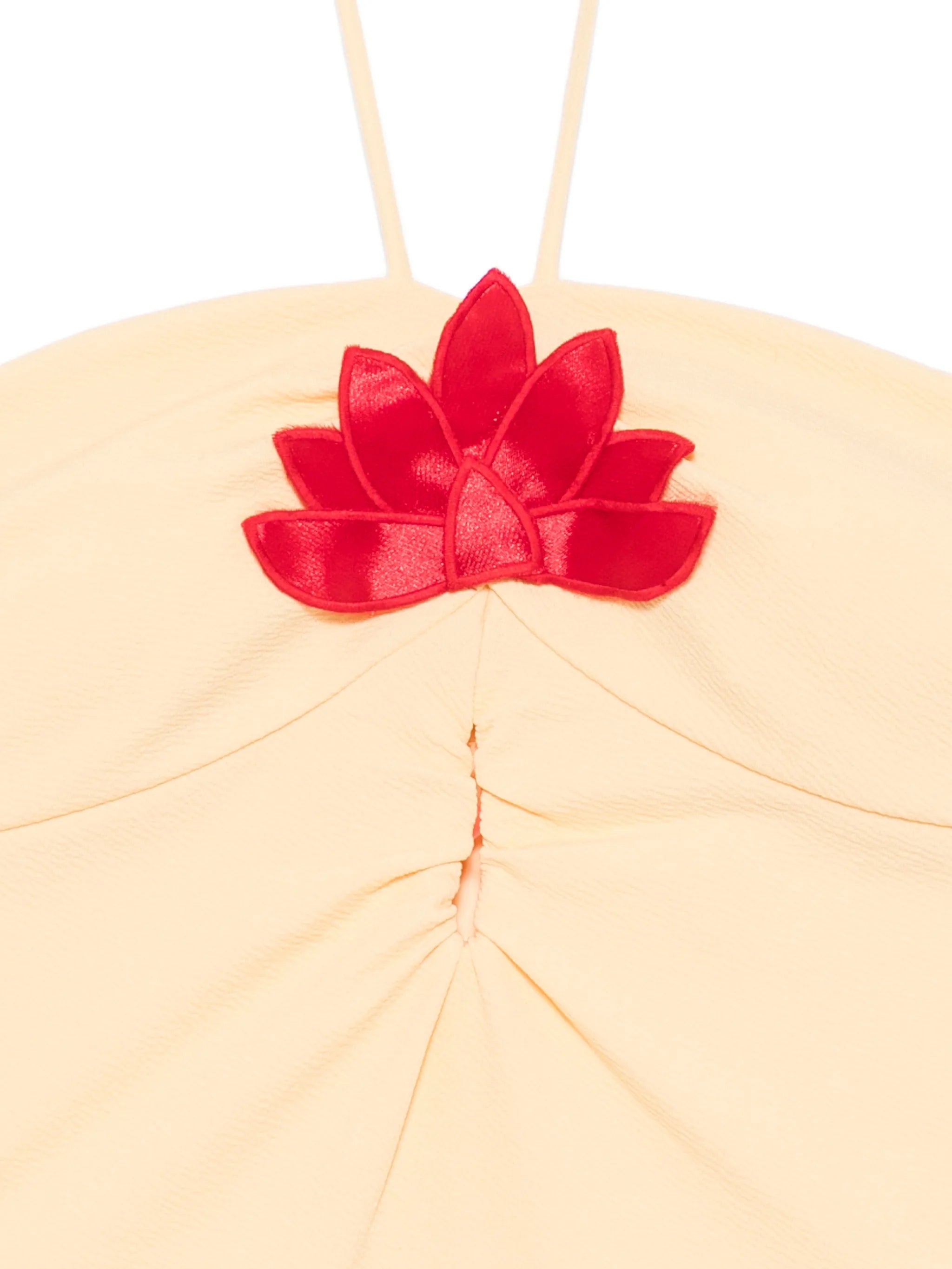 floral-applique halterneck swimsuit