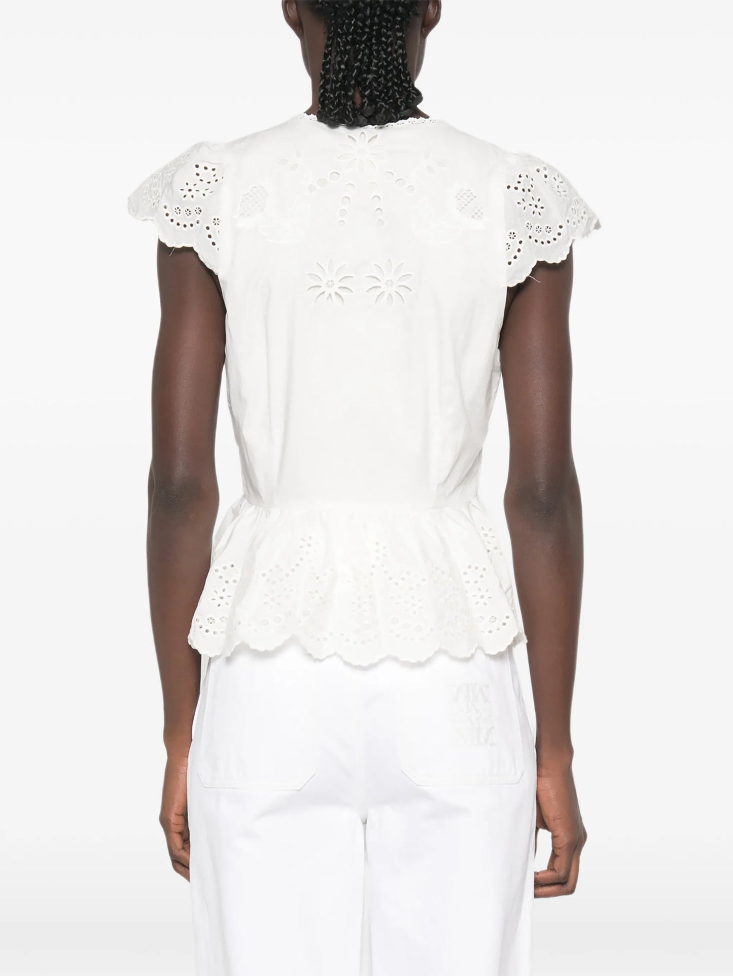 embroidered peplum blouse