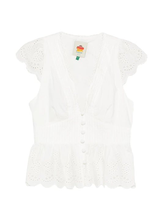 off-white embroidered lace blouse