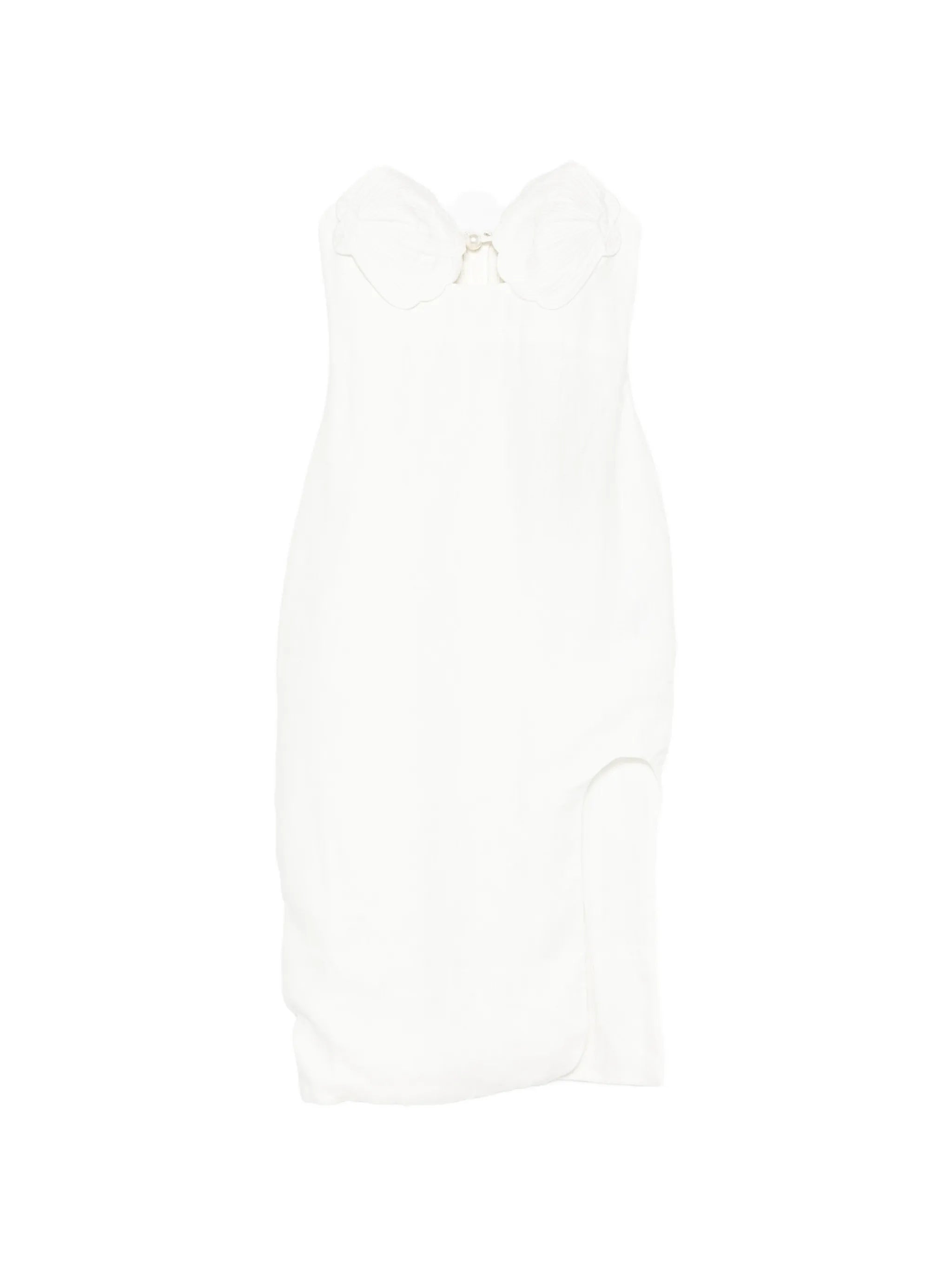 shell-appliqué pearl-detail dress