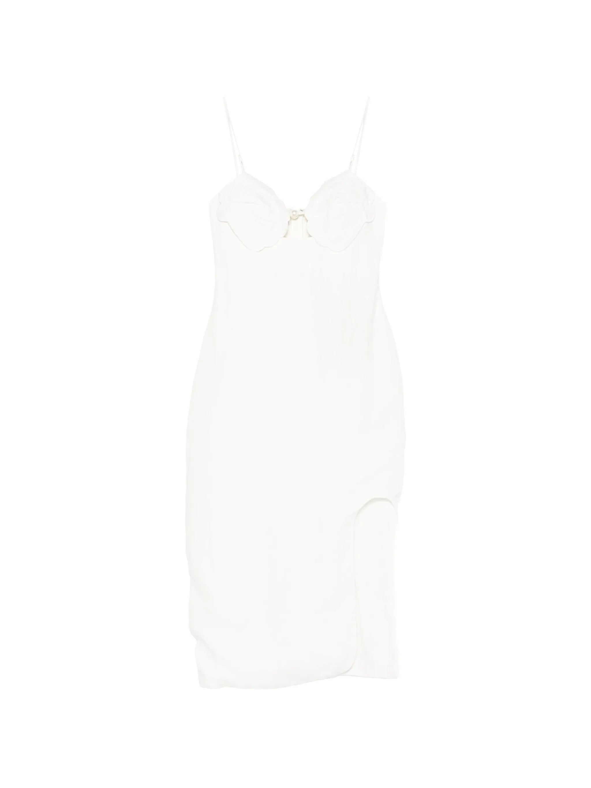 shell-appliqué pearl-detail dress