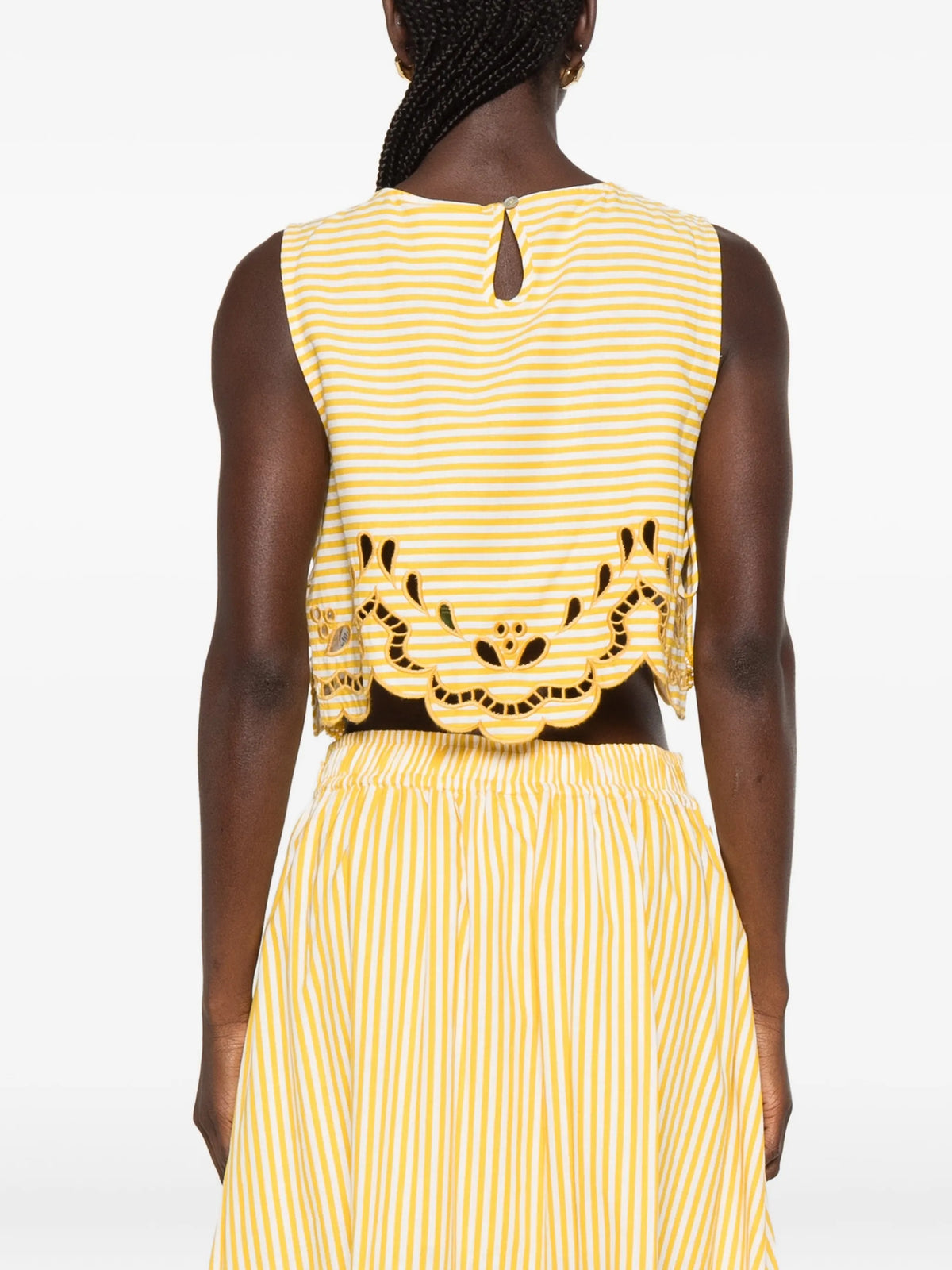 stripes Richelieu sleeveless crop top