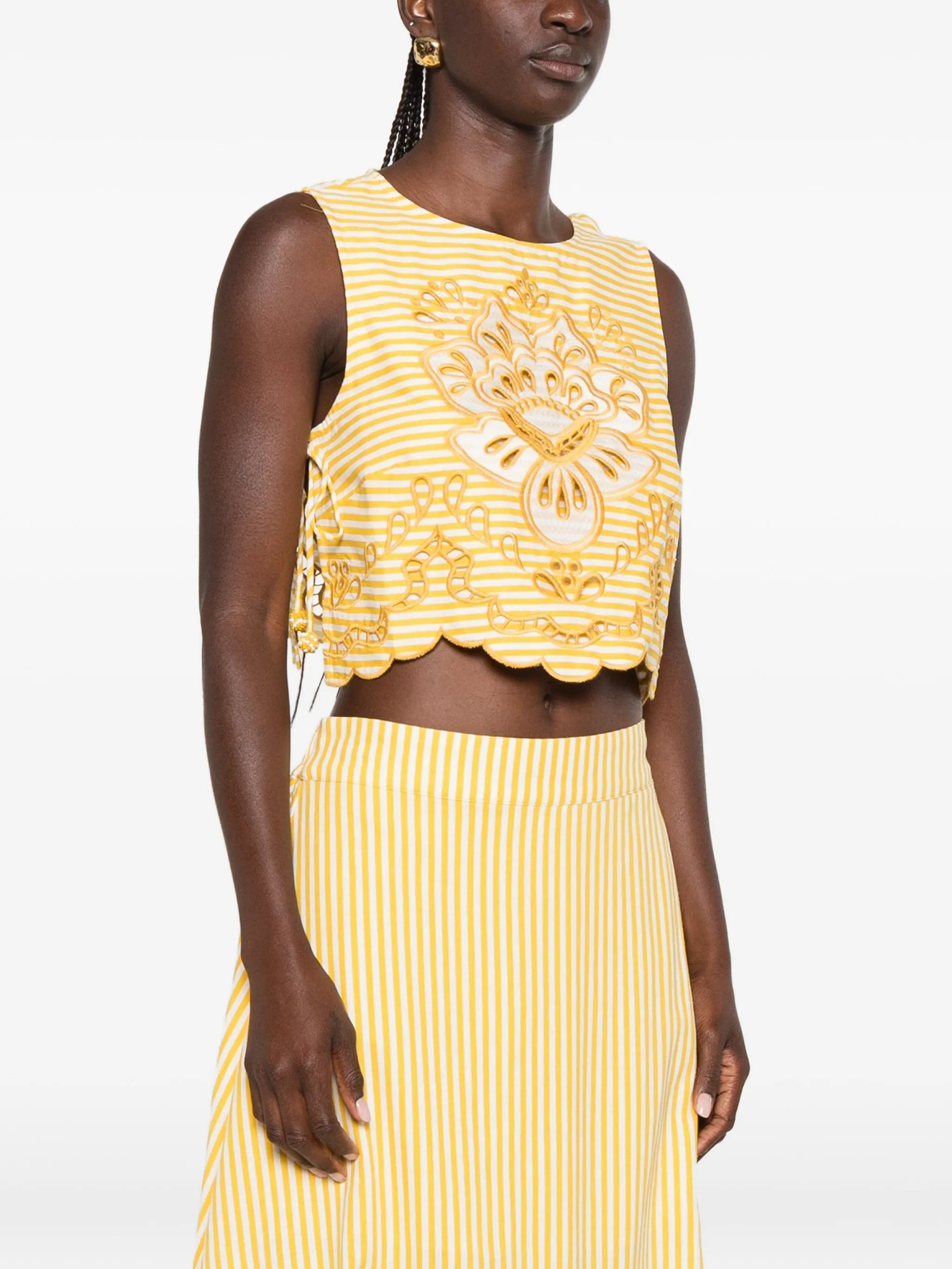 stripes Richelieu sleeveless crop top