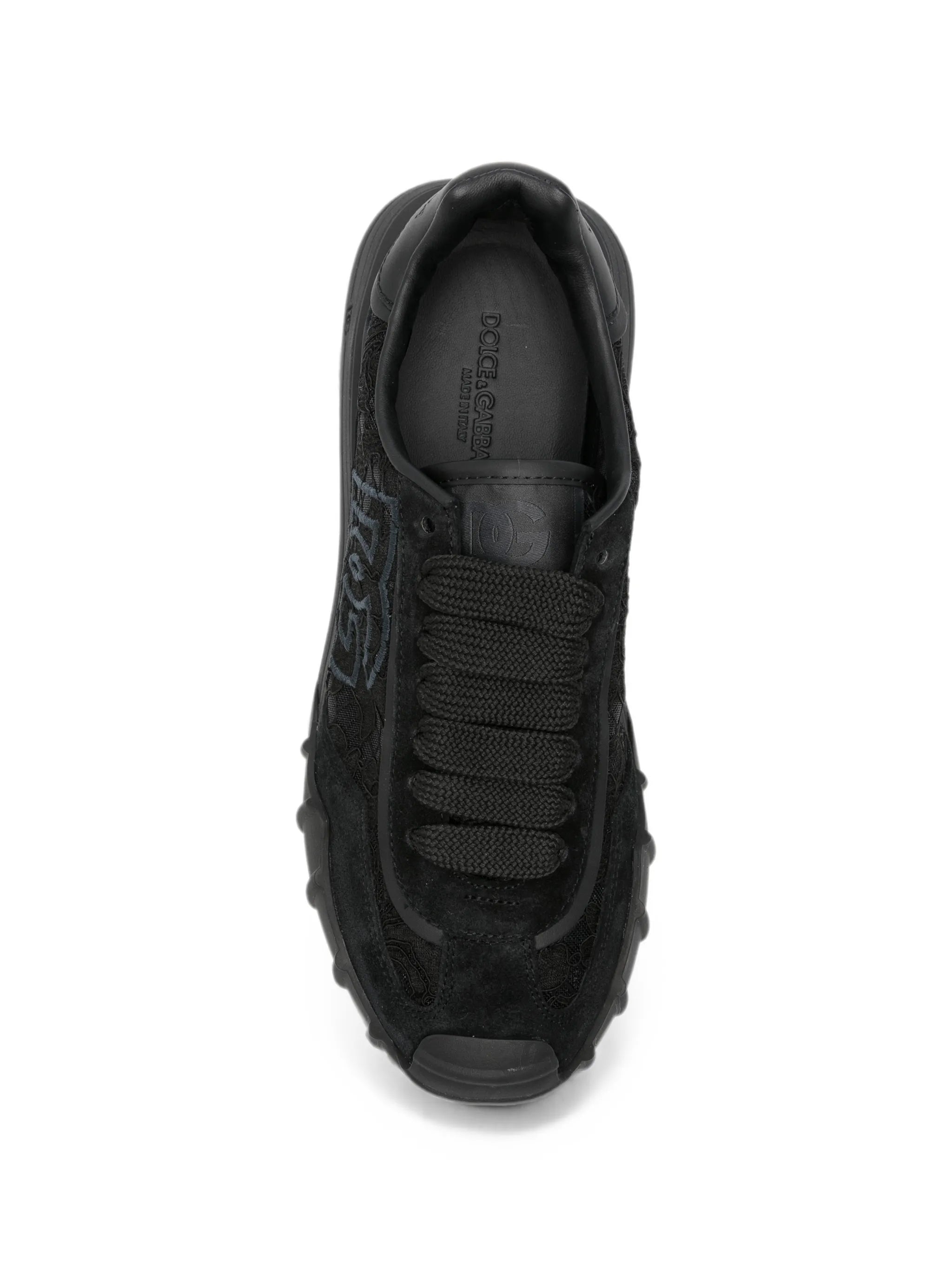lace-panelled sneakers
