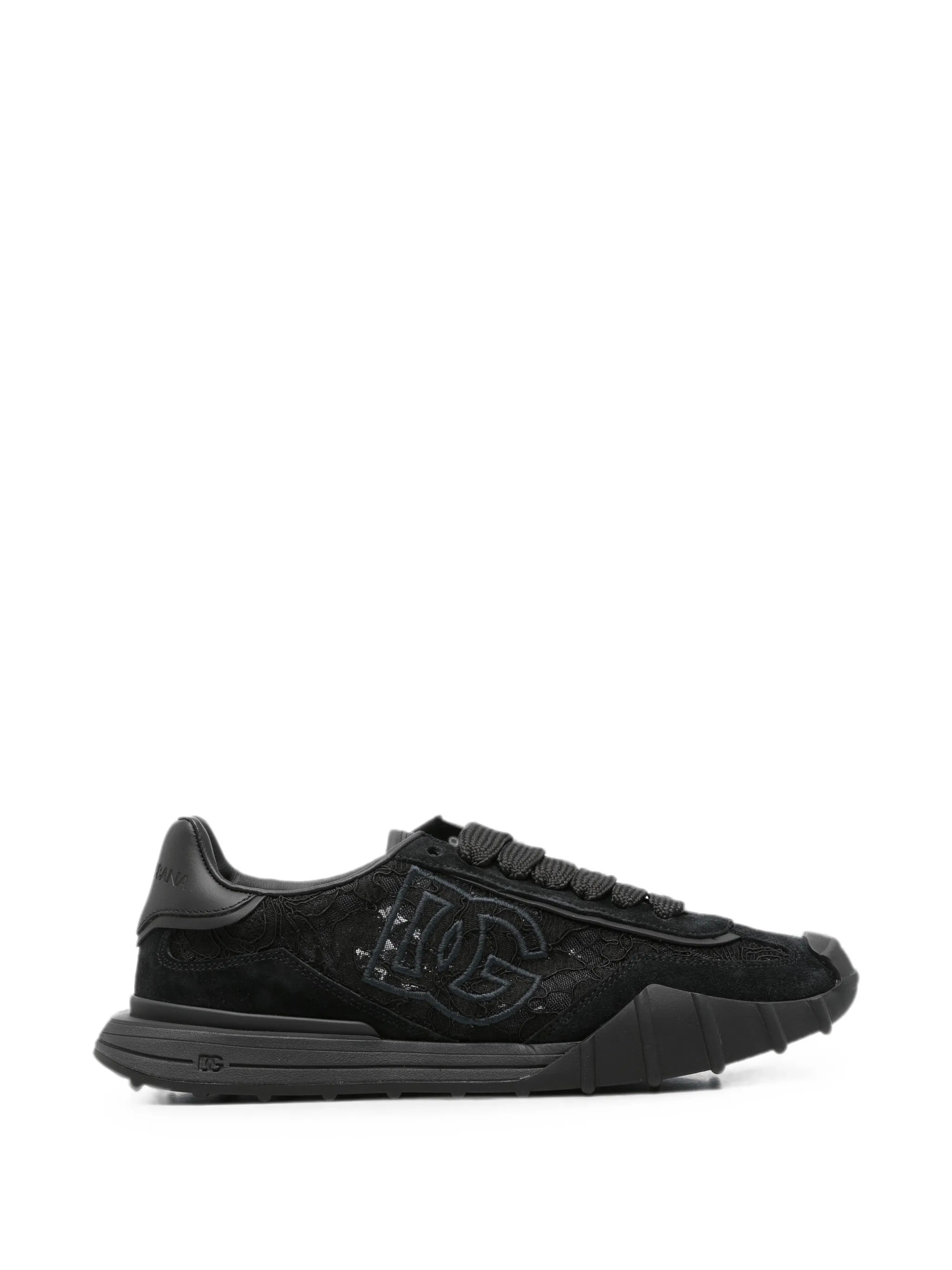 lace-panelled sneakers