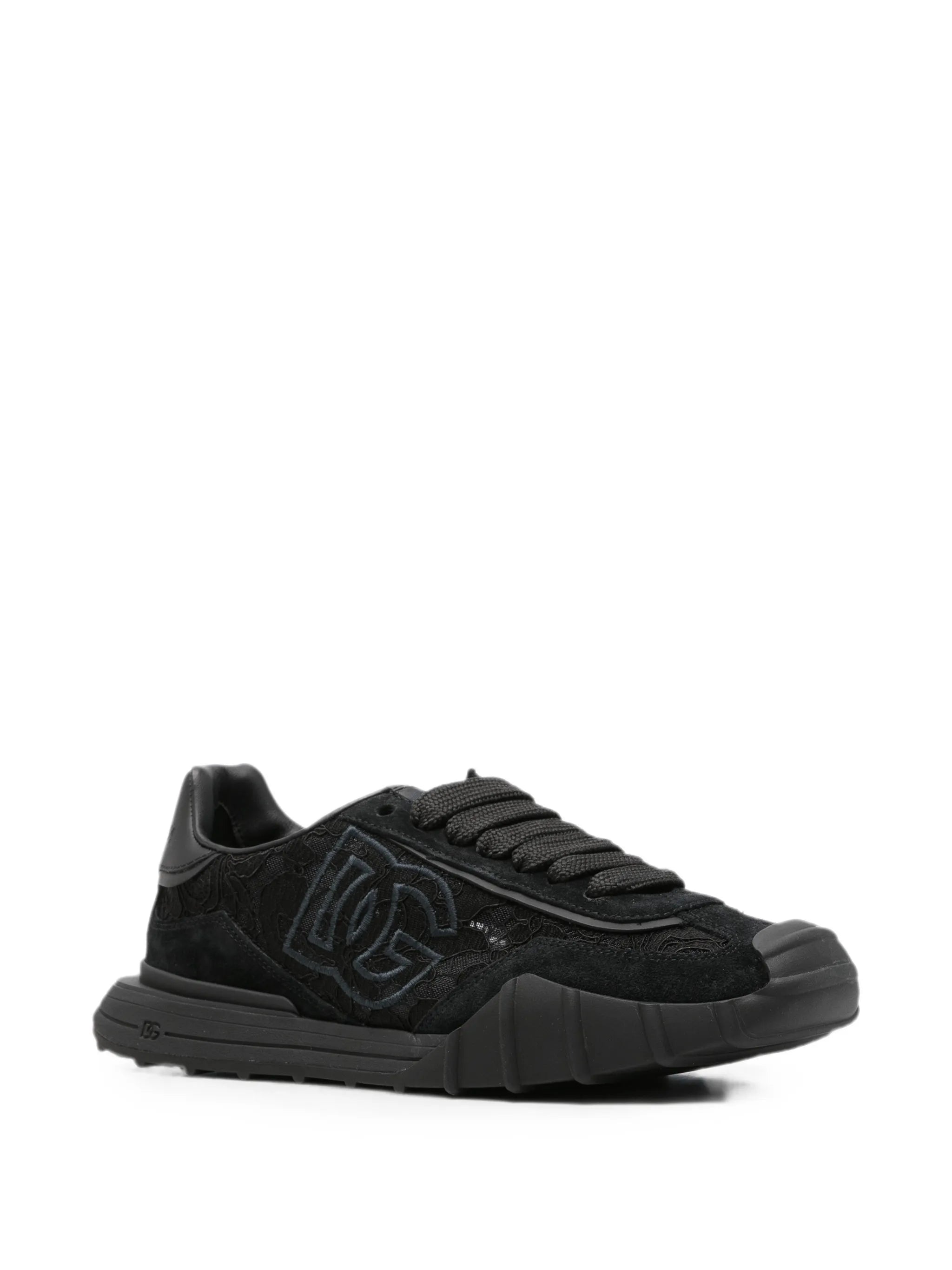 lace-panelled sneakers