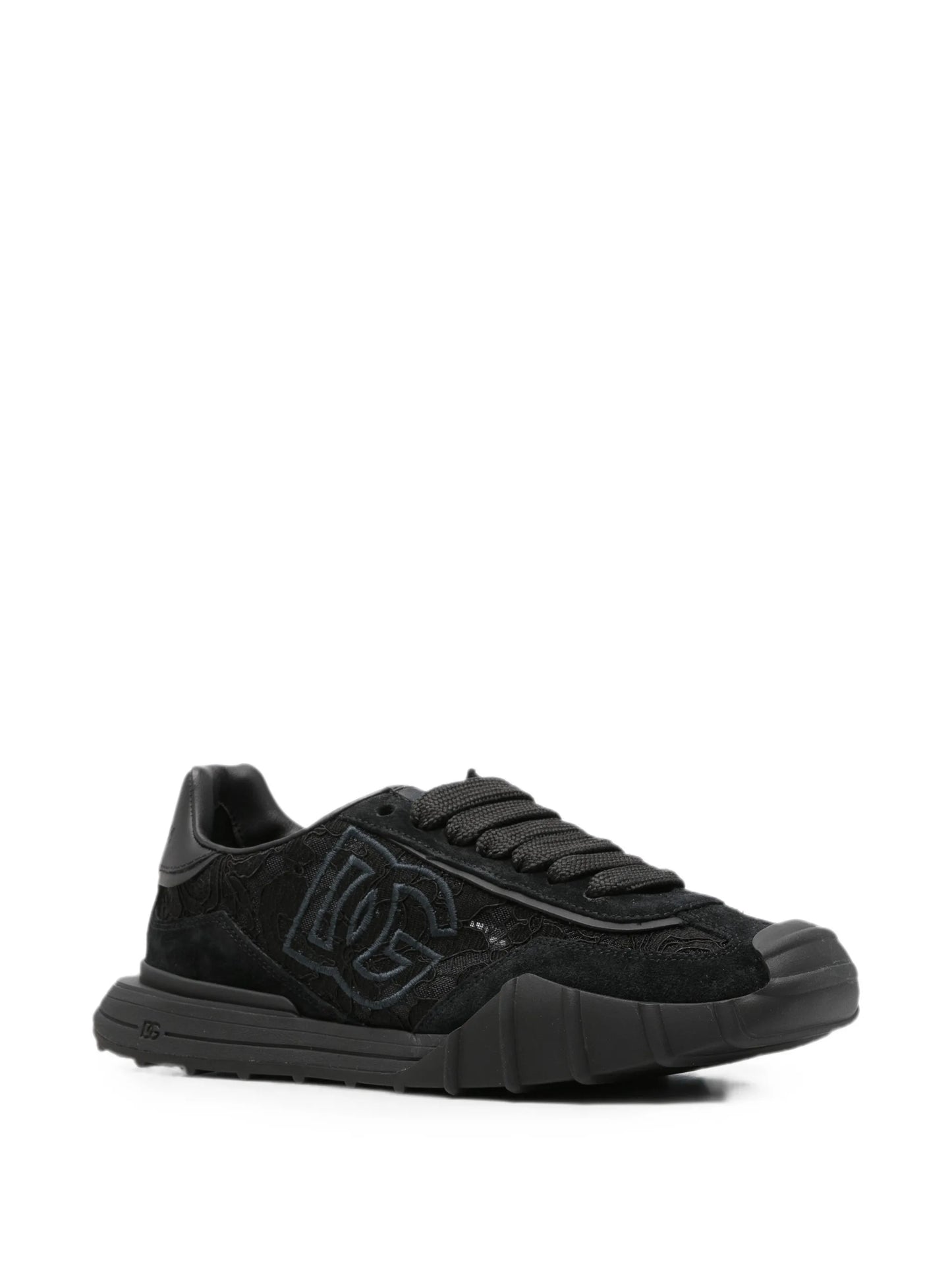 lace-panelled sneakers