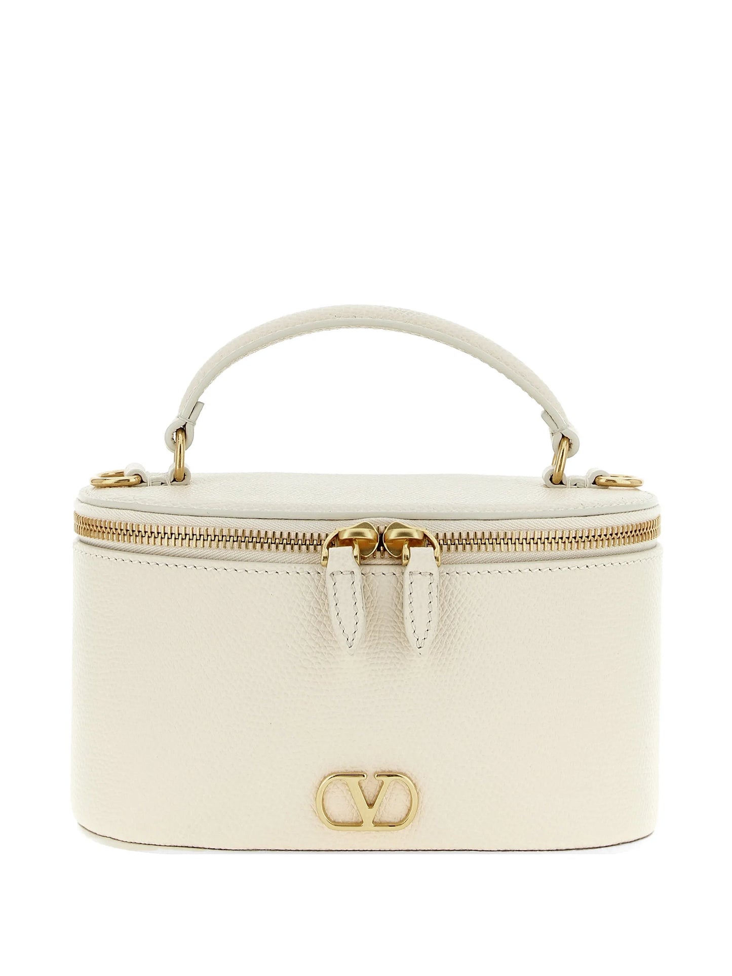 VLogo grain-leather mini vanity bag